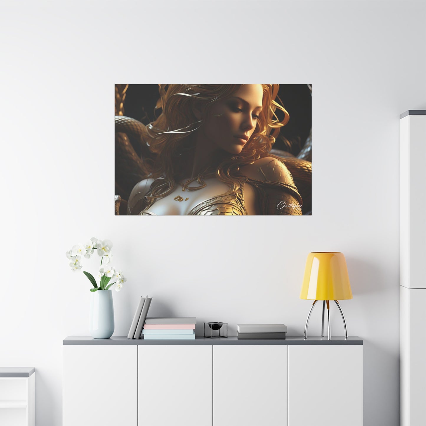 Fantasy Art Canvas Print - Serpent Goddess Home Decor