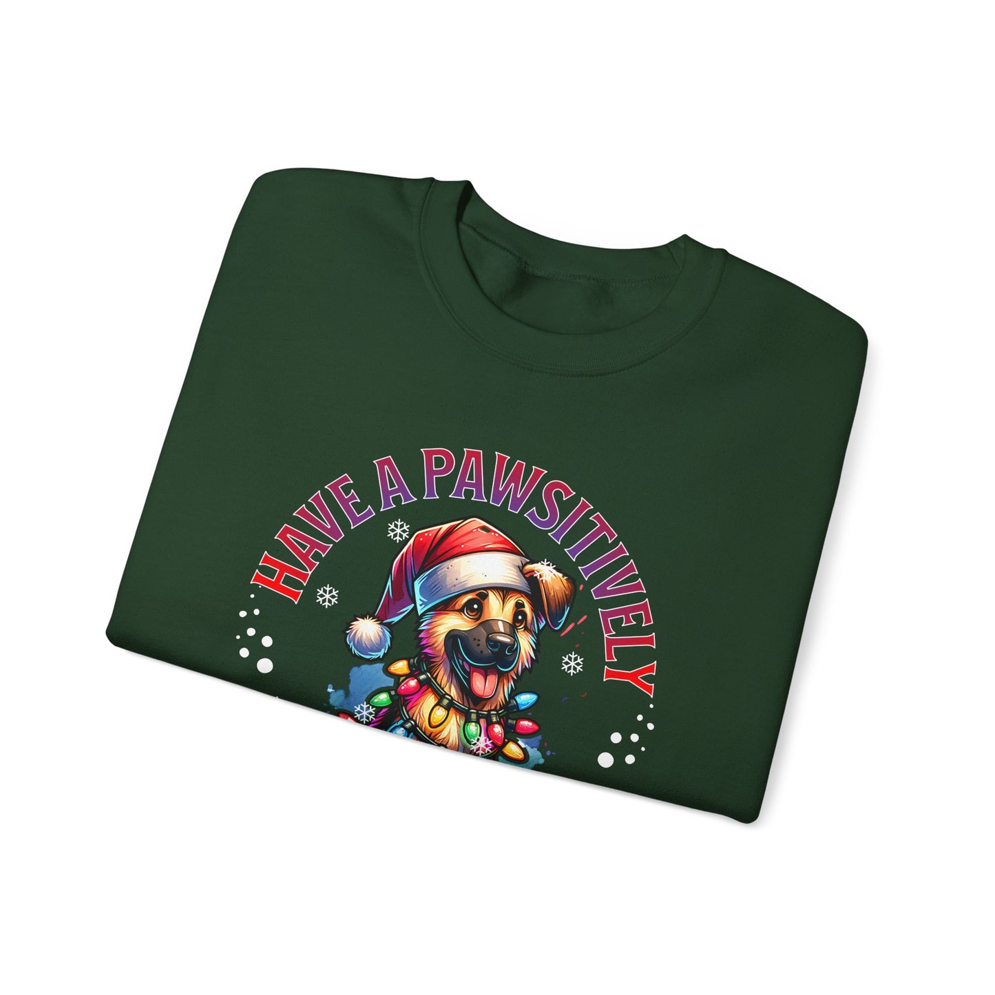 Christmas German Shepard Sweatshirt – "Have a Pawsitively Merry Christmas" Crewneck