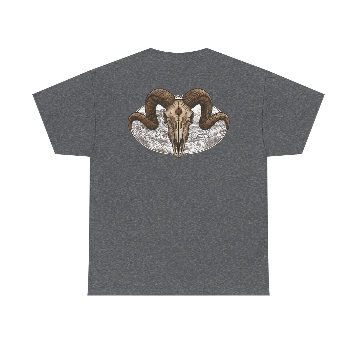 Ram Skull Graphic Tee Double Sided — 'Chestnut Valley, Oregon' Vintage Occult Shirt