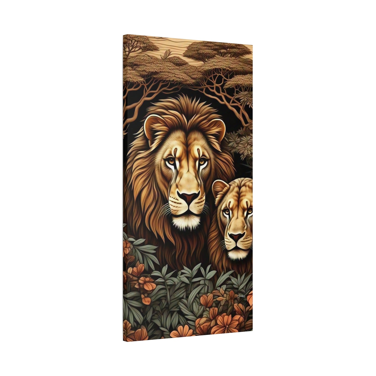Majestic Lion Family Canvas Wall Art, Animal Lovers Decor, Wildlife Home Accent, Gift for Nature Enthusiasts, Meaningful Family Art