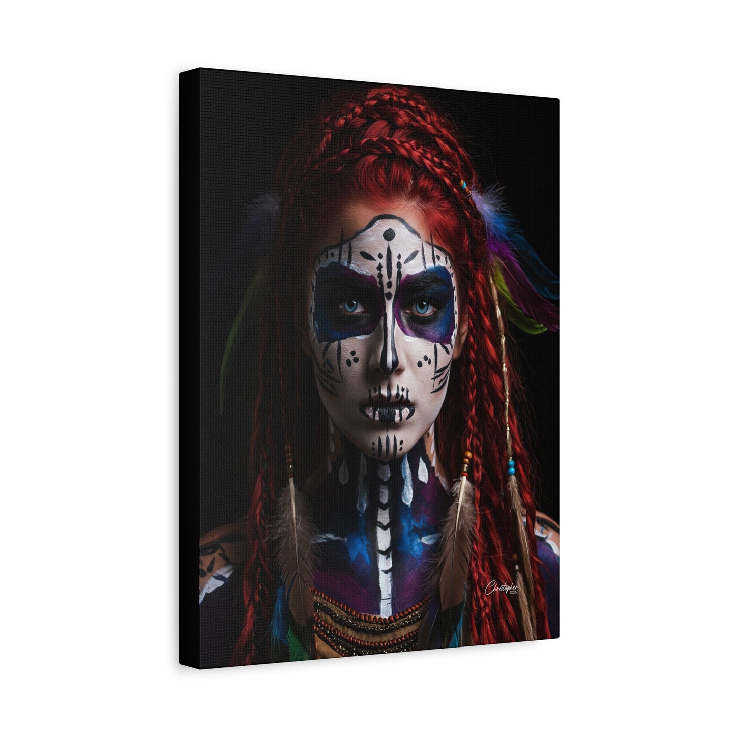 Colorful Tribal Art Canvas Print - Bohemian Home Decor