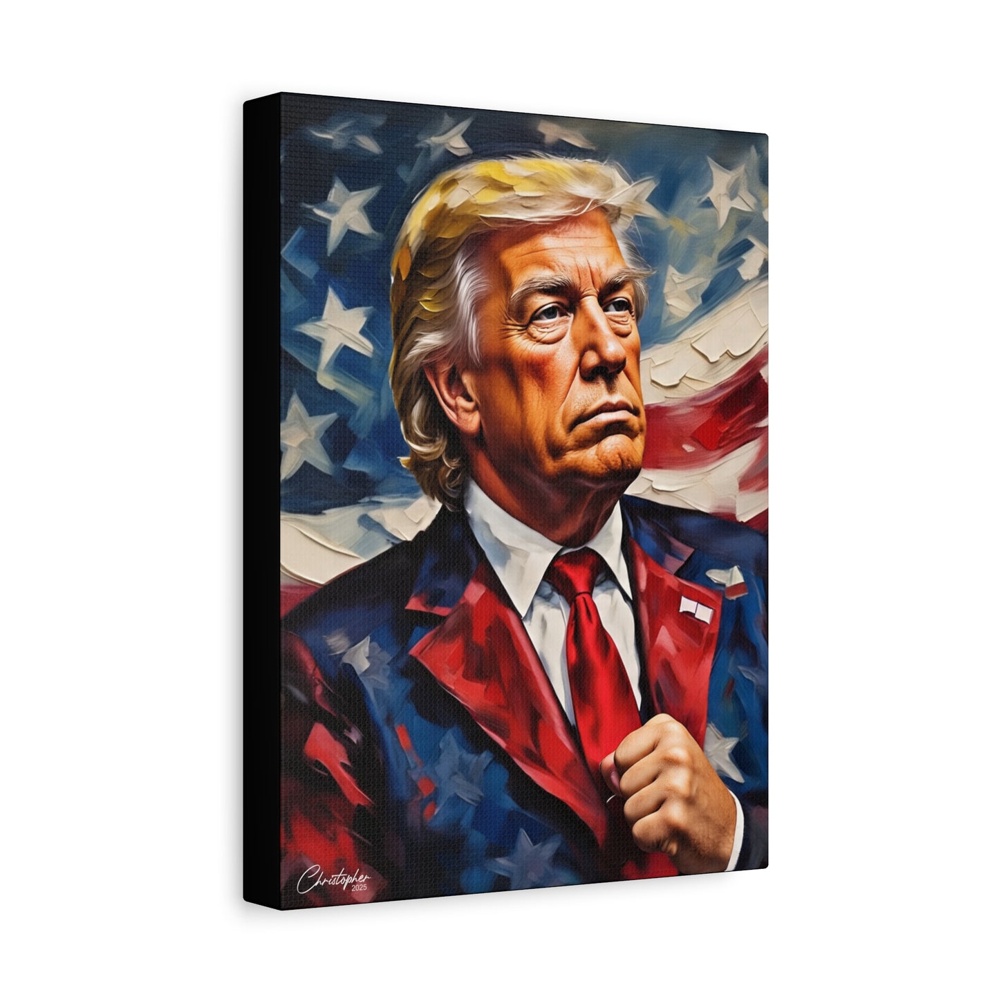 Patriotic Canvas Art, Stretched Wall Decor, Home Office, Gifts for Republicans, Political Enthusiasts, Americana Artwork