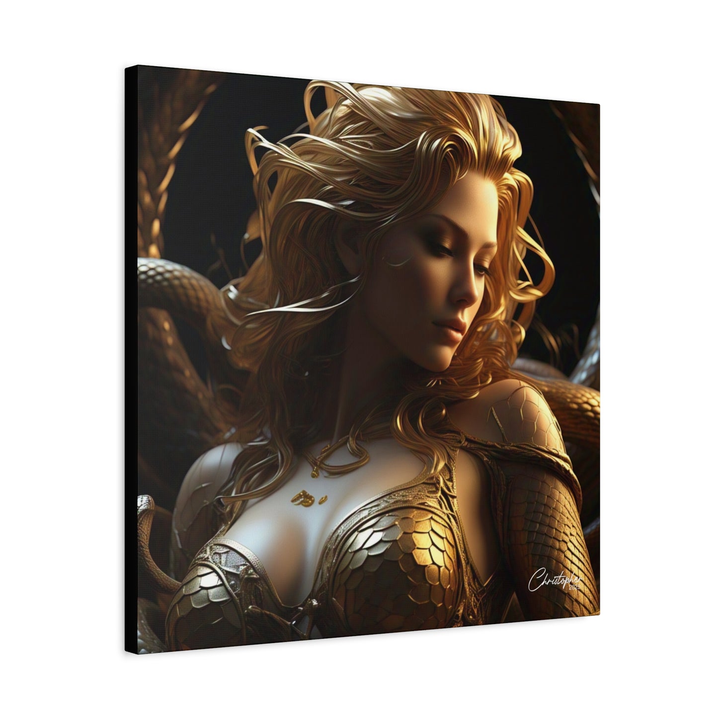 Fantasy Art Canvas Print - Serpent Goddess Home Decor