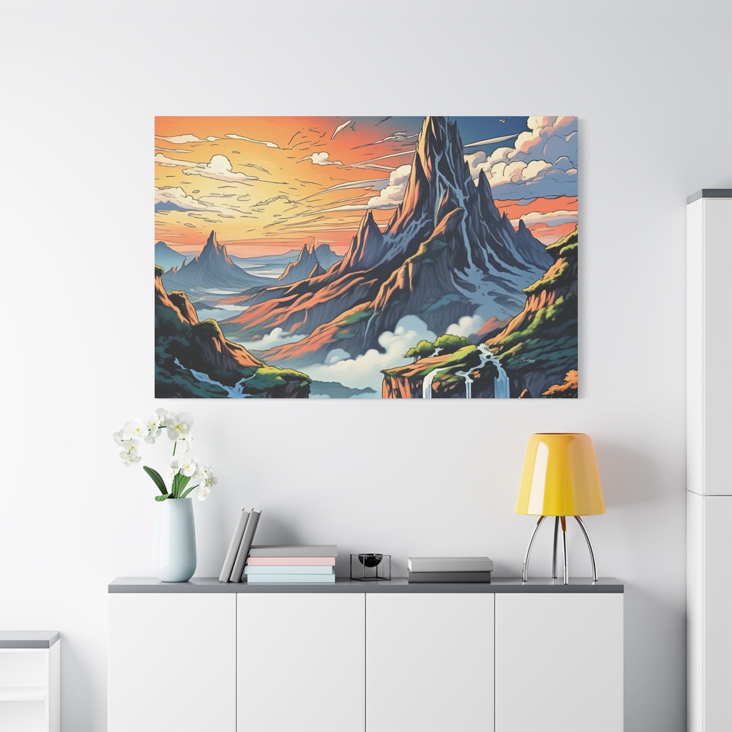 Stretched Canvas Art Print, Mountain Sunrise Landscape Decor, Wall Art for Home, Gift for Nature Lovers, Perfect for Living Room, [...]