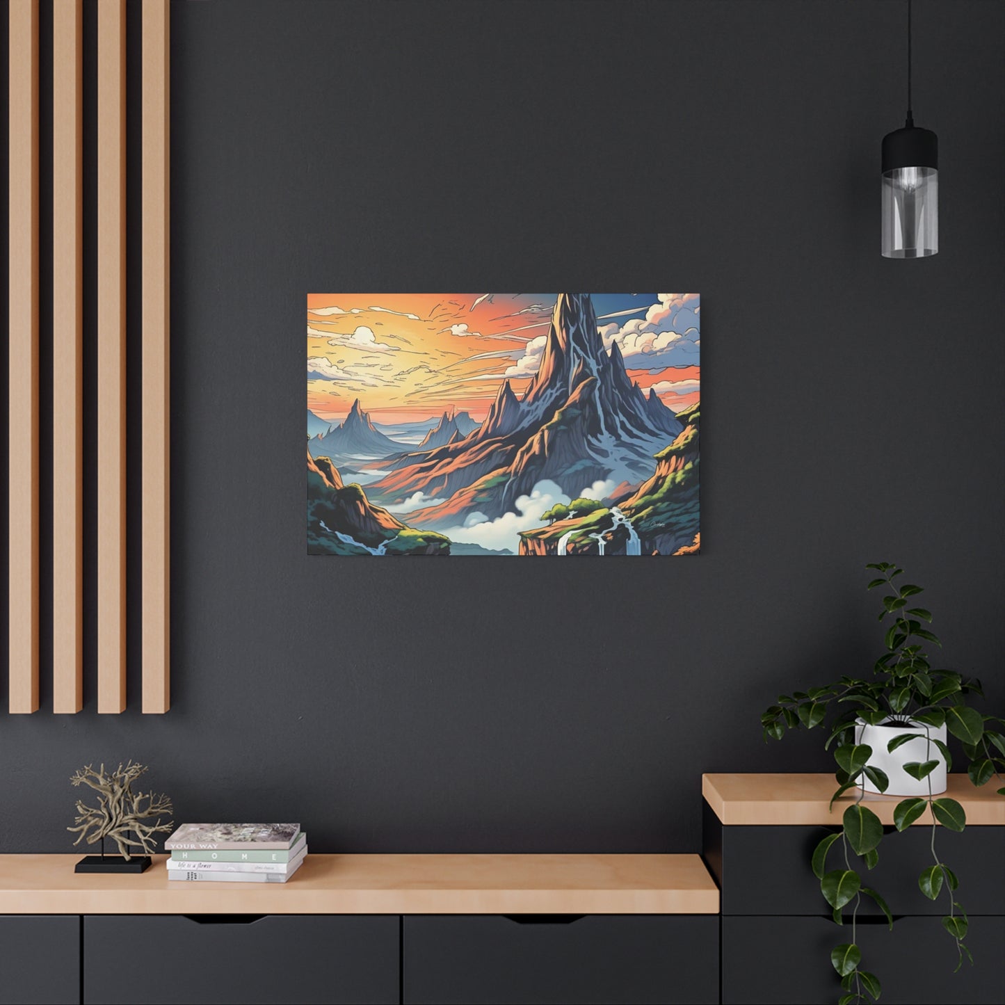 Stretched Canvas Art Print, Mountain Sunrise Landscape Decor, Wall Art for Home, Gift for Nature Lovers, Perfect for Living Room, [...]