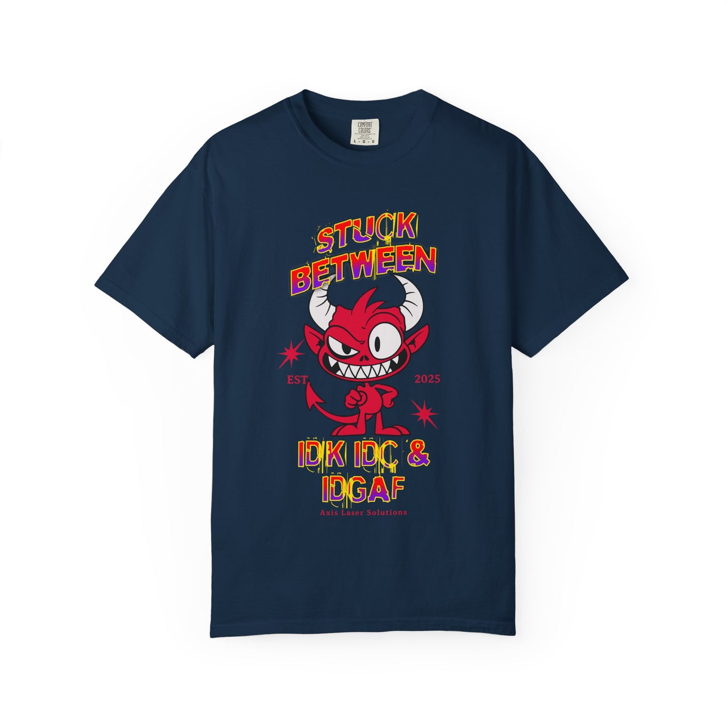 Vivid Graphic Tee with Playful Devil Design, Unisex Casual T-shirt, Perfect for Halloween & Fun Events, Gift for Friends, Trendy Streetwear