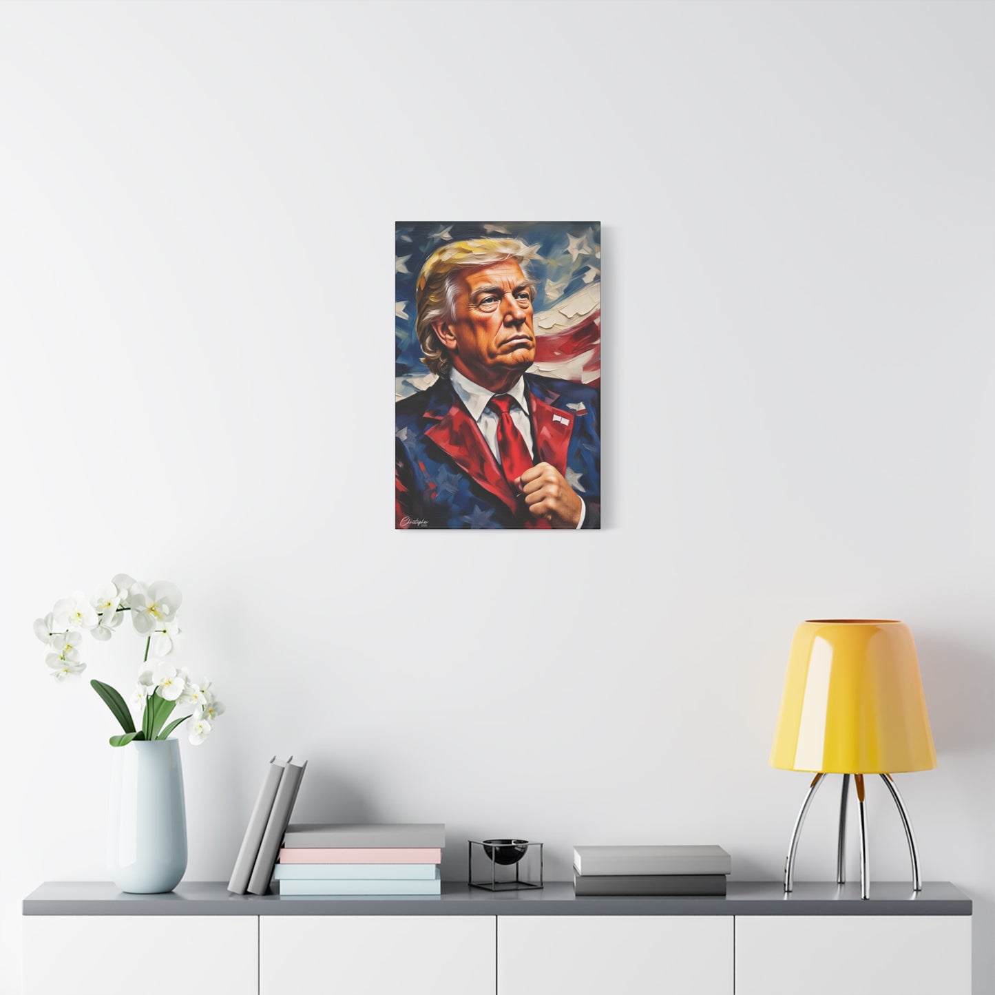 Patriotic Canvas Art, Stretched Wall Decor, Home Office, Gifts for Republicans, Political Enthusiasts, Americana Artwork