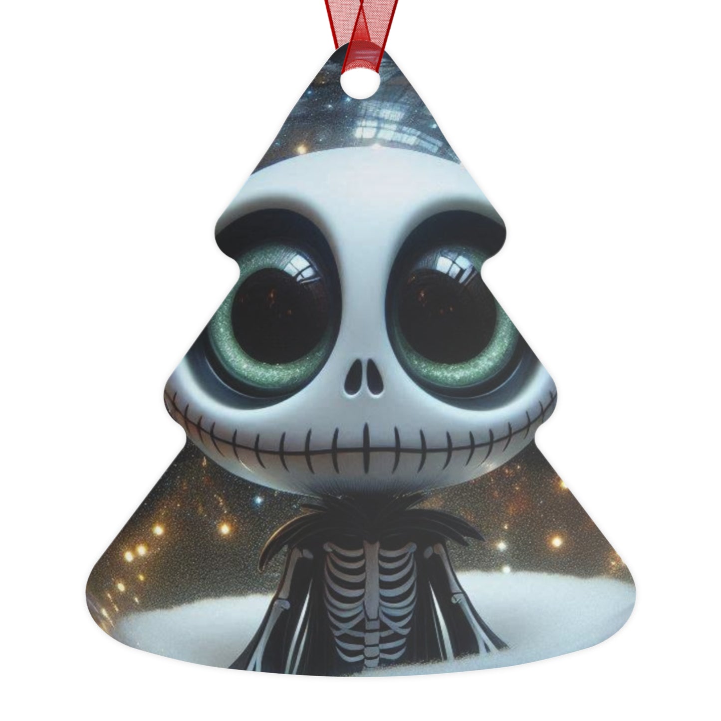 Cute Skeleton Bell Metal Ornament — Spooky Holiday Decoration