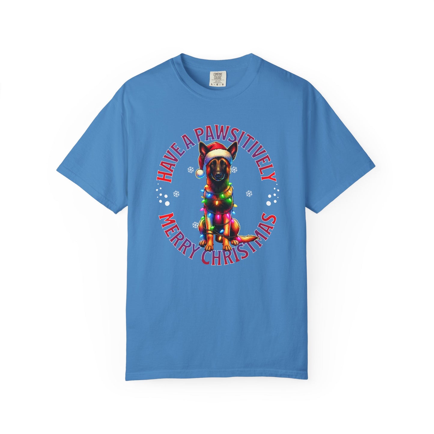 Christmas Malinois T-Shirt — "Have a Pawsitively Merry Christmas" Holiday Tee