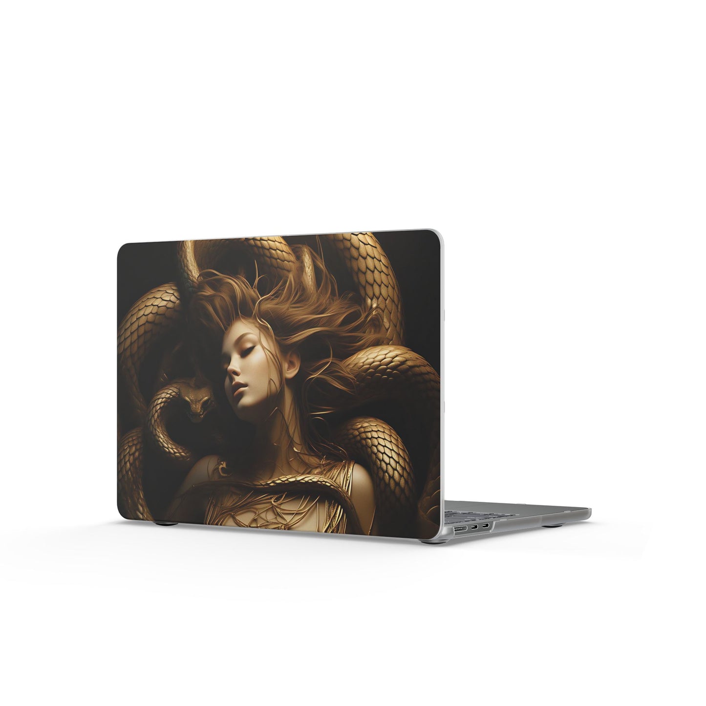 Medusa Serpent Matte MacBook Case — Mythic Gold Snake Laptop Cover