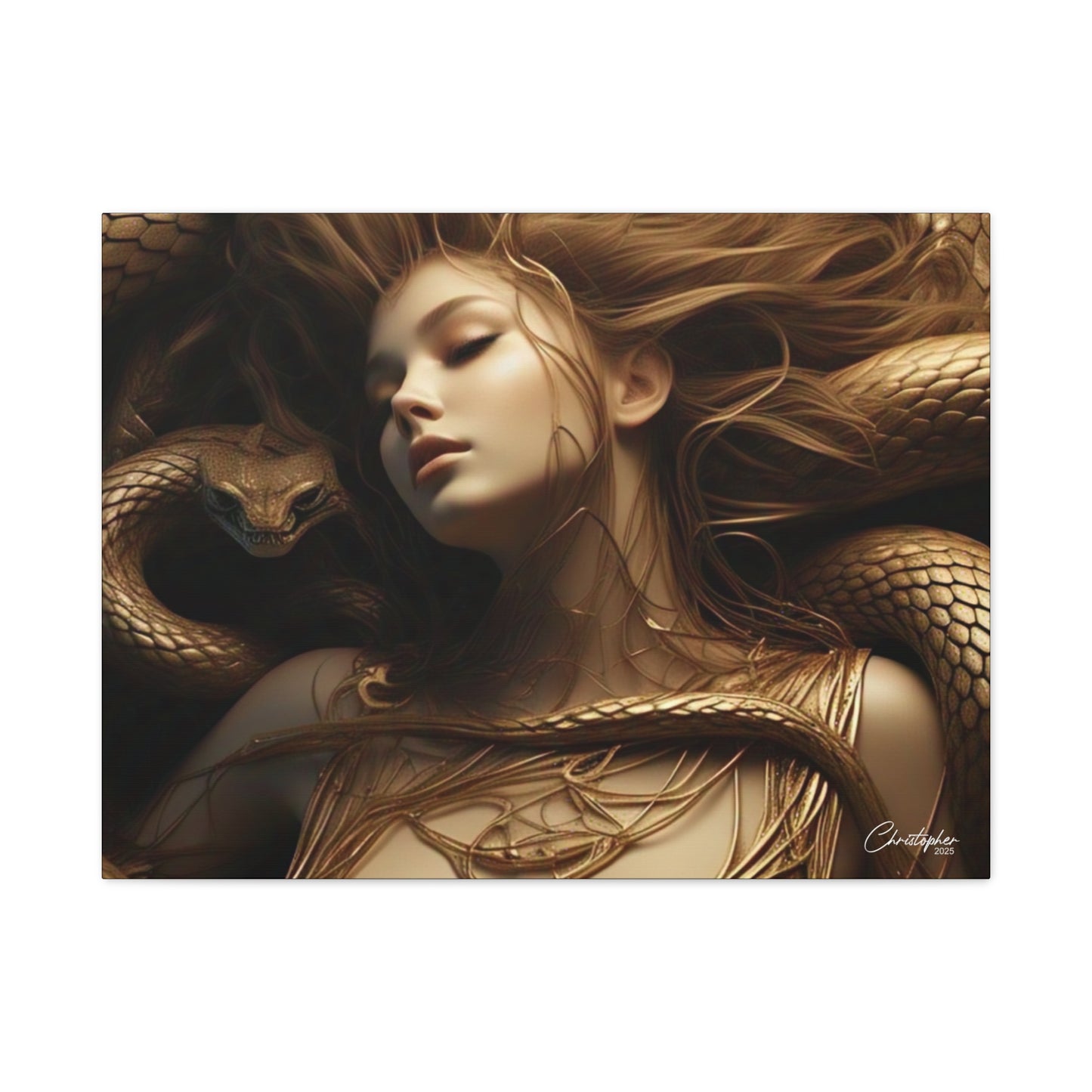 Goddess of Serpents Canvas Art - Stretched Matte Wall Decor