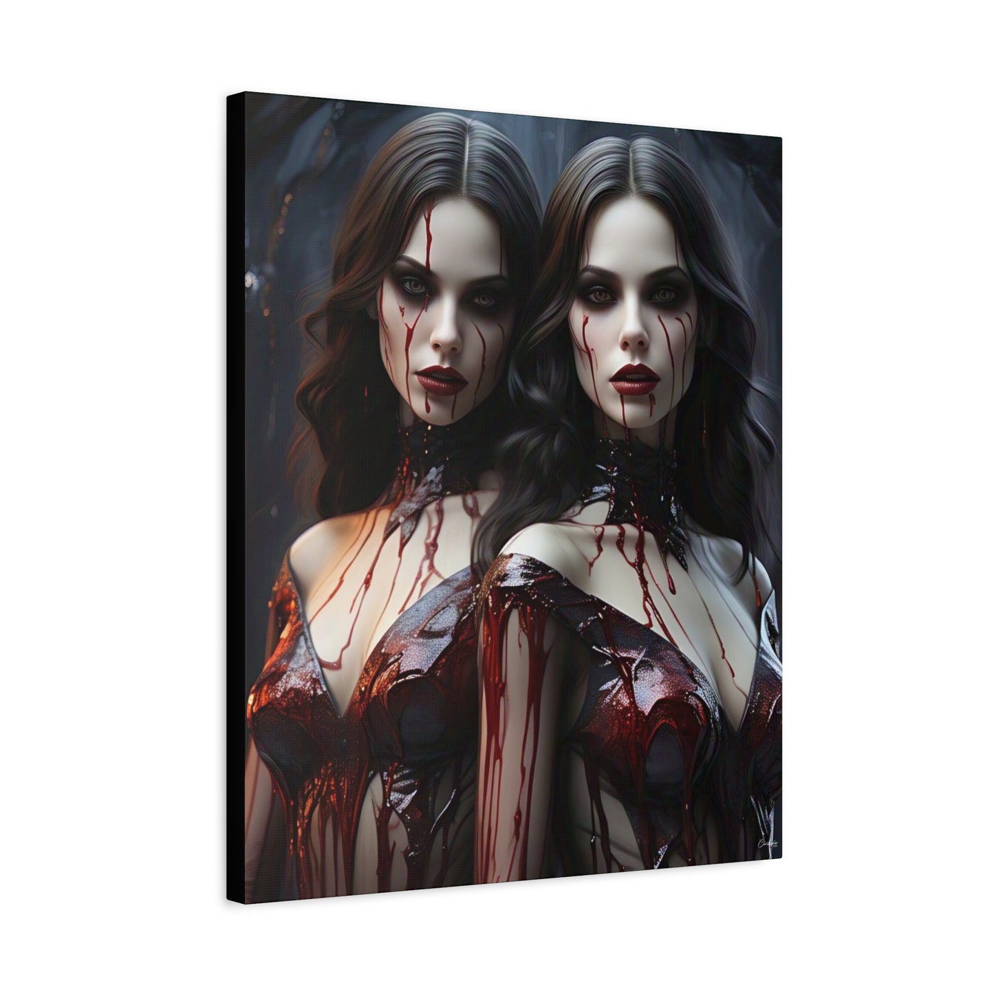 Gothic Vampire Canvas Art, Wall Decor, Horror Artwork, Halloween Home Decor, Spooky Room Accent, Unique Gift Idea