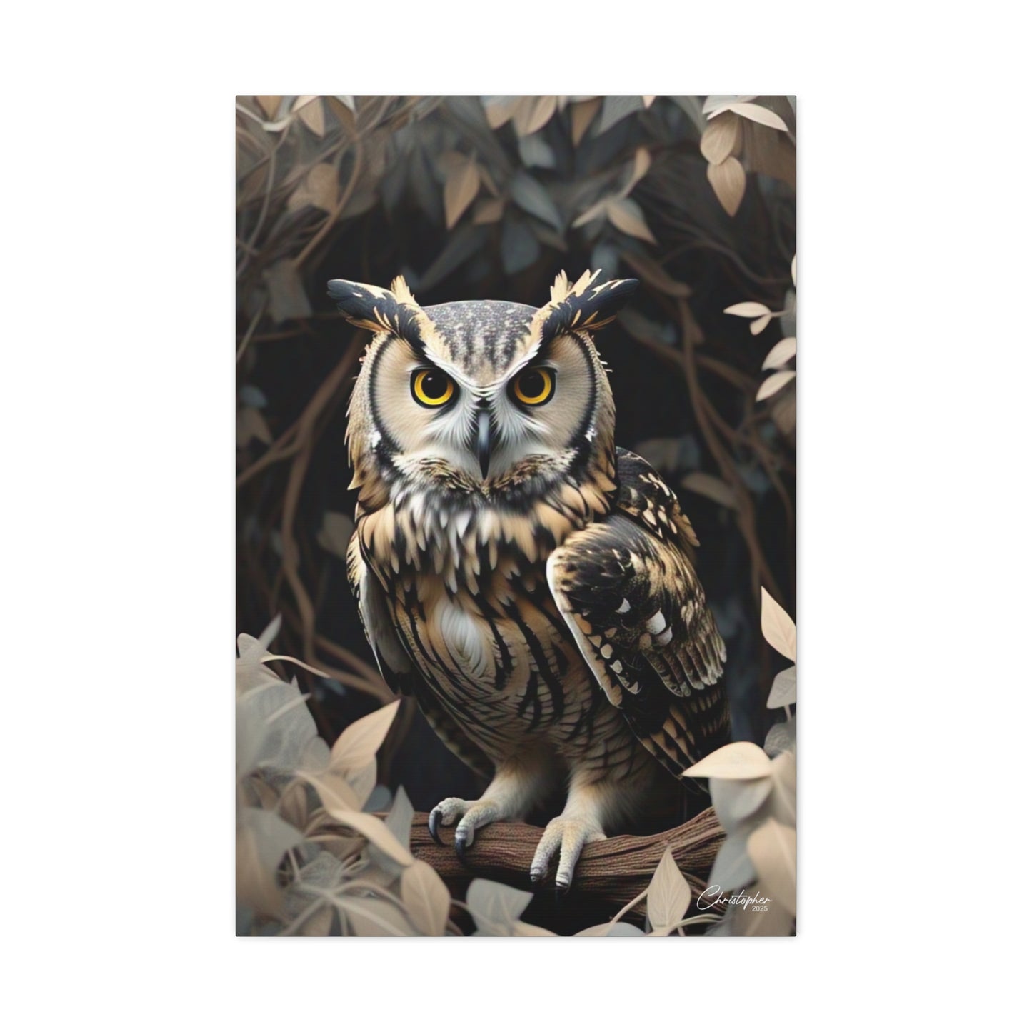 Realistic Owl Canvas Art - Nature Wall Decor for Home & Office