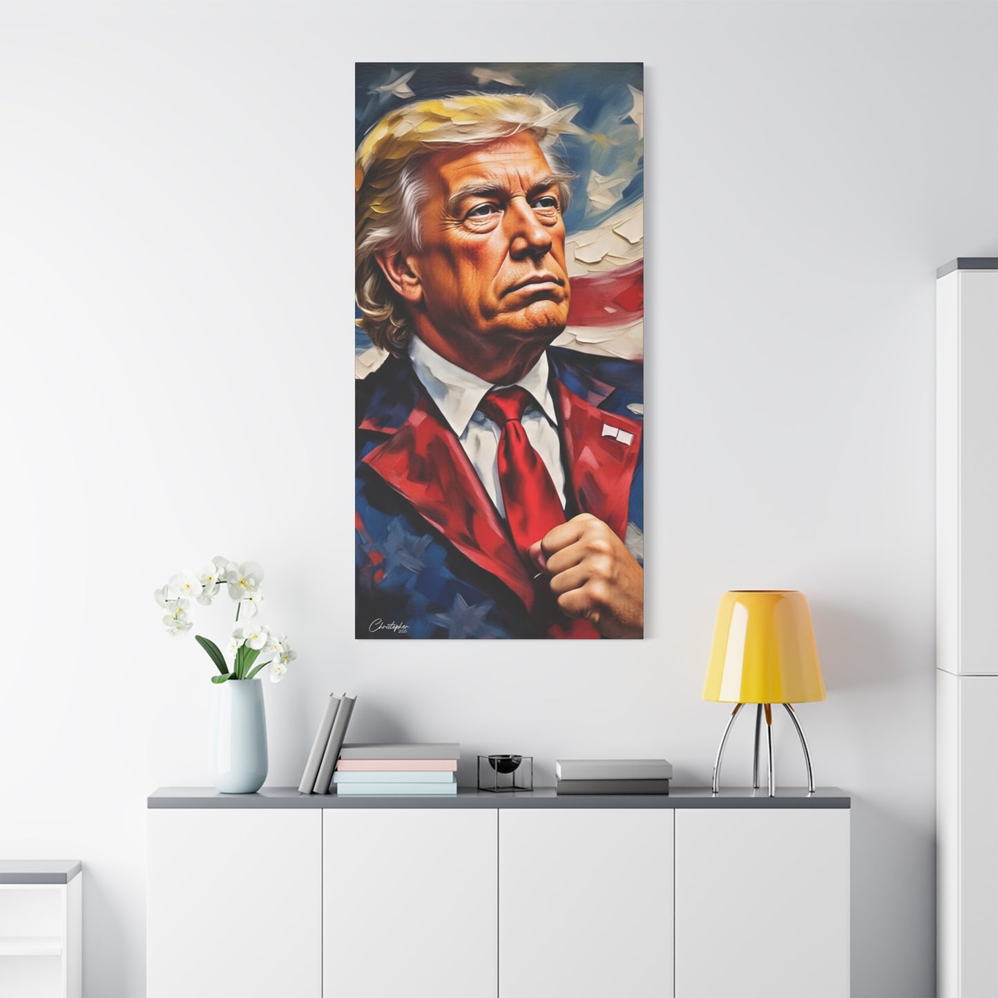 Patriotic Canvas Art, Stretched Wall Decor, Home Office, Gifts for Republicans, Political Enthusiasts, Americana Artwork