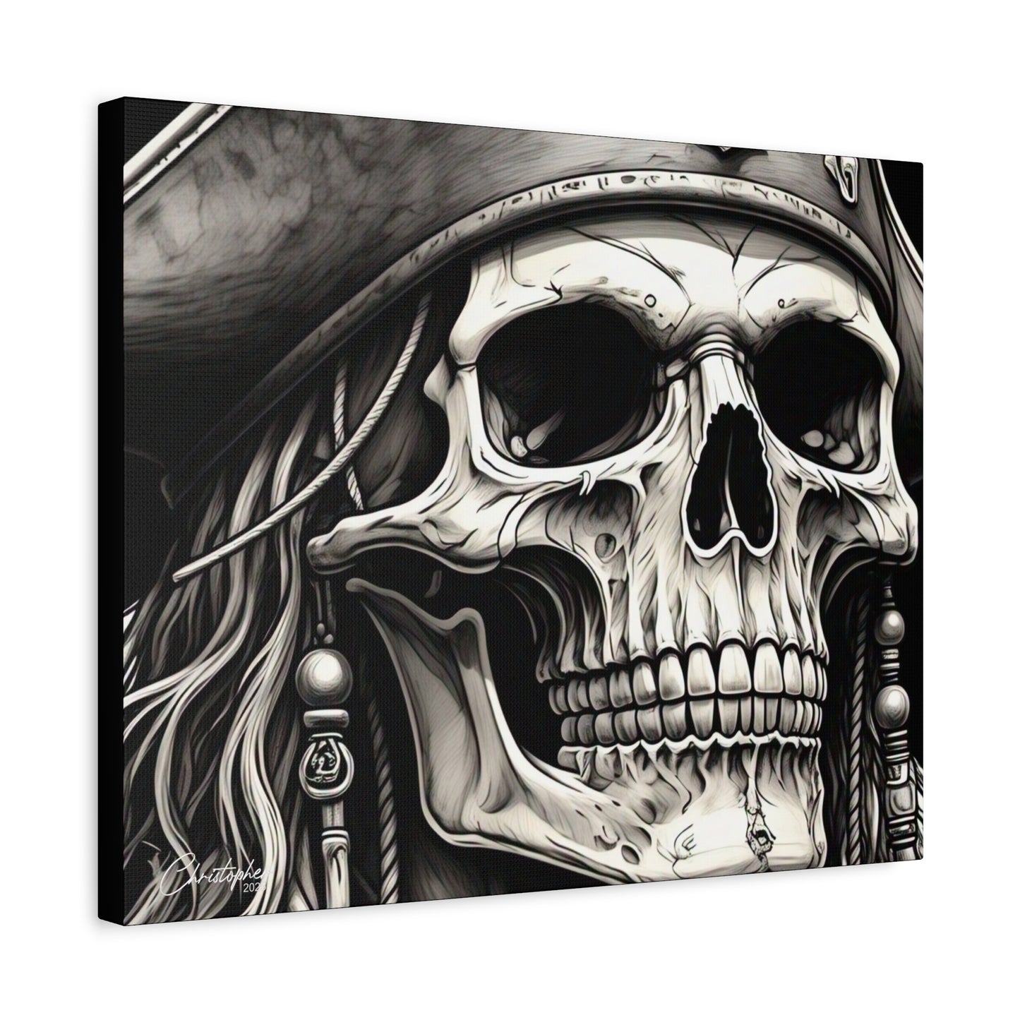 Pirate Skull Canvas Art - Edgy Gothic Decor, Wall Art for Halloween, Gothic Home Decor, Pirate Theme, Gift for Him