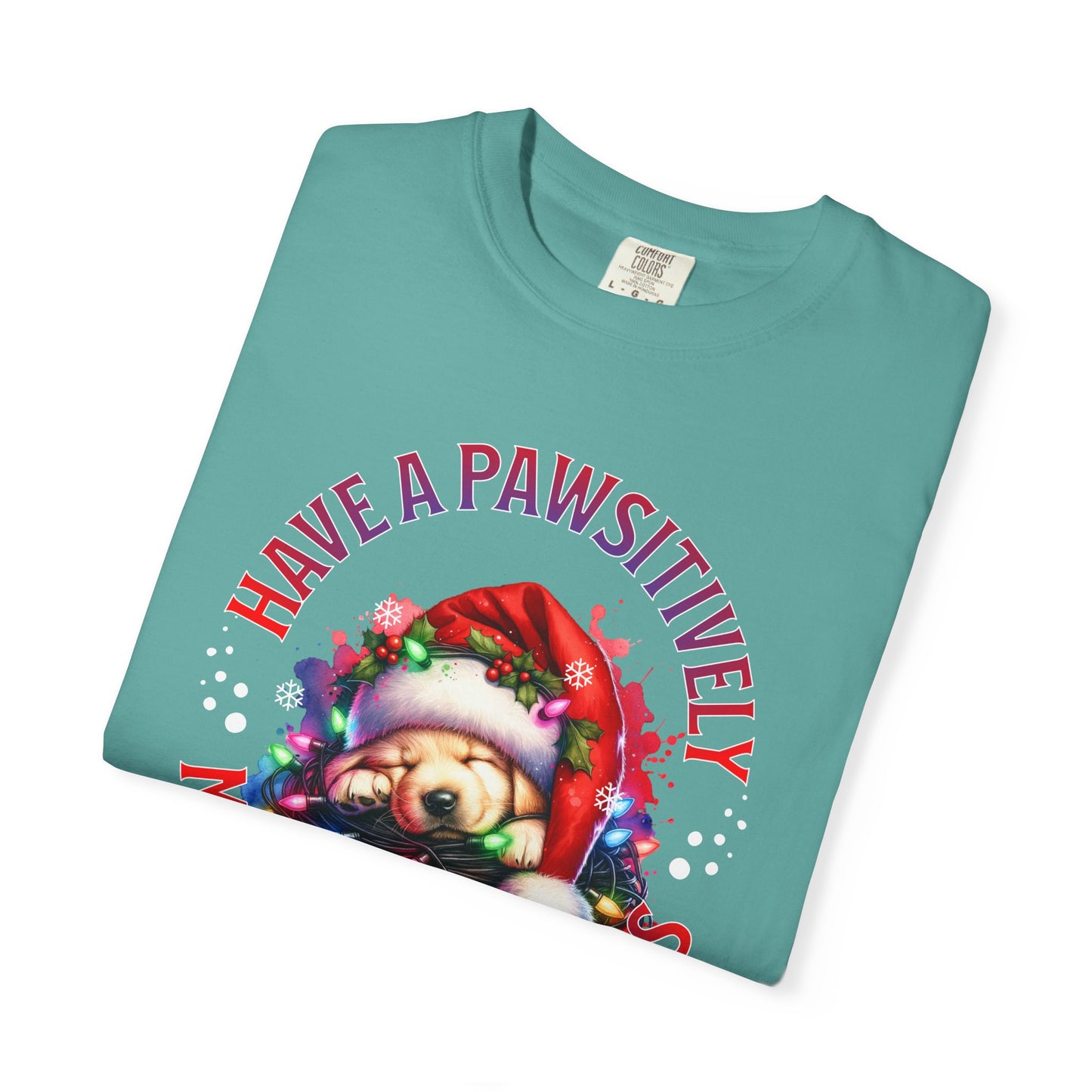 Christmas Puppy T-Shirt — "Have a Pawsitively Merry Christmas" Holiday Tee