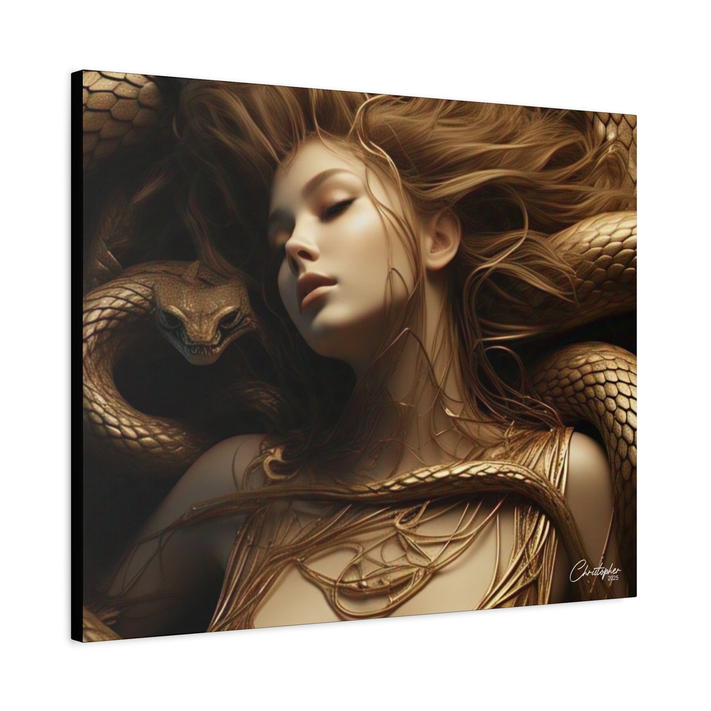Goddess of Serpents Canvas Art - Stretched Matte Wall Decor