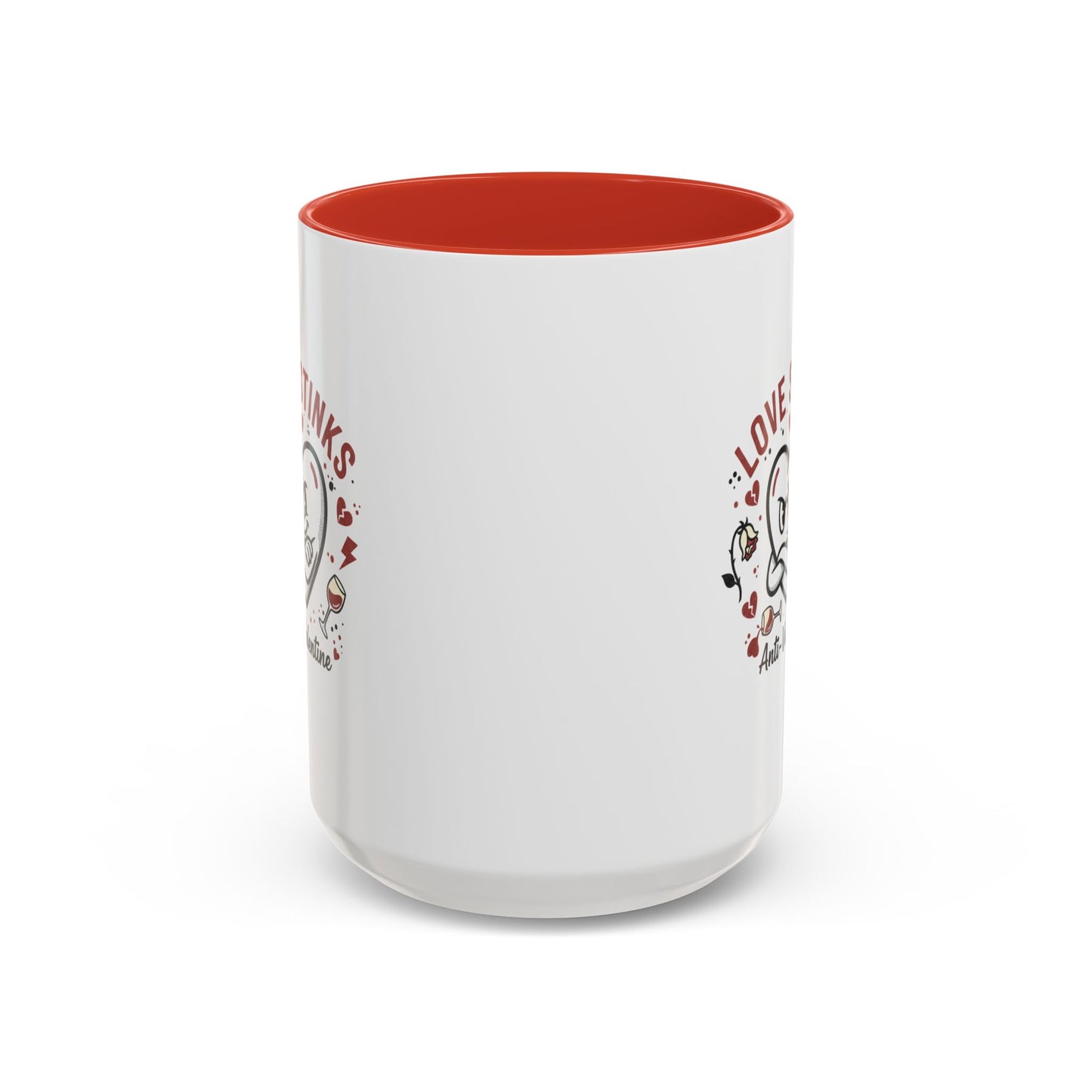 Coffee Mug — "Love Stinks" Anti-Valentine Heart Accent Mug (11/15oz)
