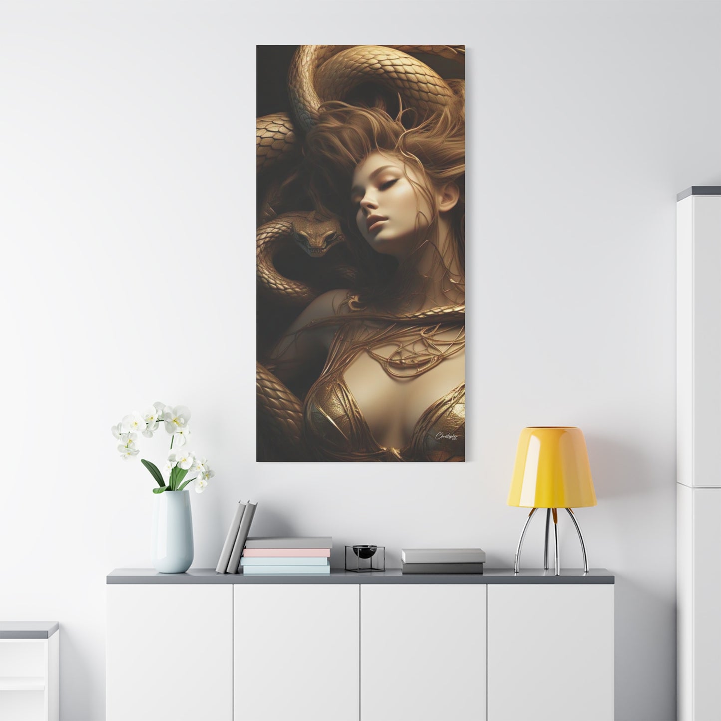 Goddess of Serpents Canvas Art - Stretched Matte Wall Decor