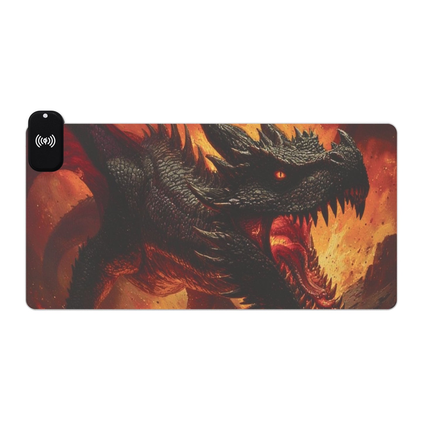 RGB Wireless Charging Gaming Mouse Pad — Fiery Dragon Desk Mat