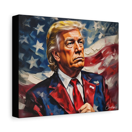 Patriotic Canvas Art, Stretched Wall Decor, Home Office, Gifts for Republicans, Political Enthusiasts, Americana Artwork