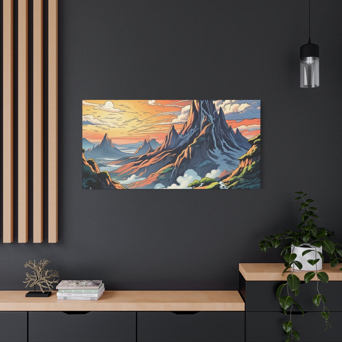 Stretched Canvas Art Print, Mountain Sunrise Landscape Decor, Wall Art for Home, Gift for Nature Lovers, Perfect for Living Room, [...]