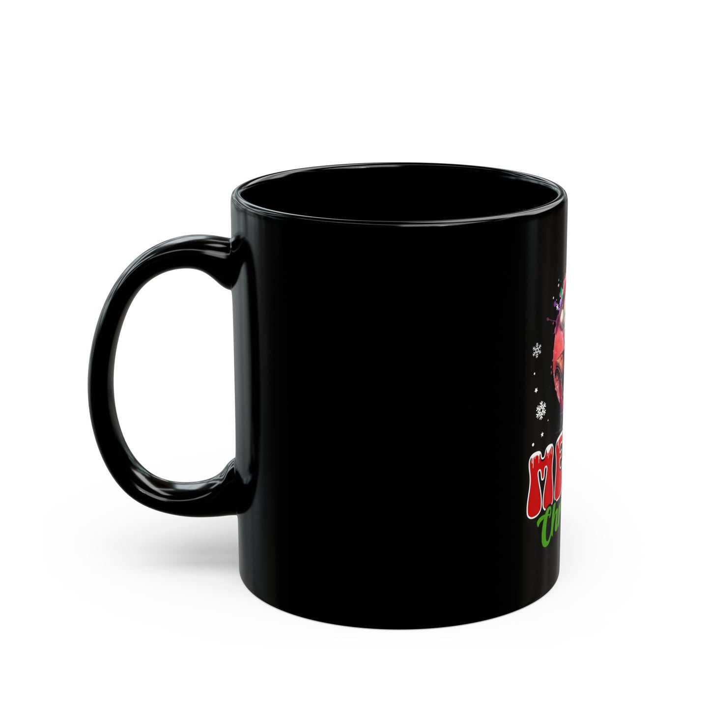 Merry Christmas Black Mug - 11oz & 15oz Holiday Coffee Cup