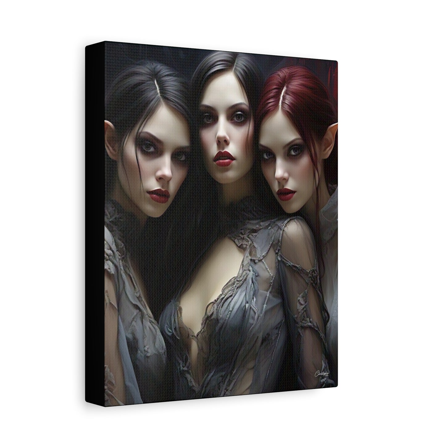 Gothic Wall Art Canvas, Fantasy Home Decor, Unique Gift for Halloween, Witchy Vibe Art, Dark Aesthetic Room Decor