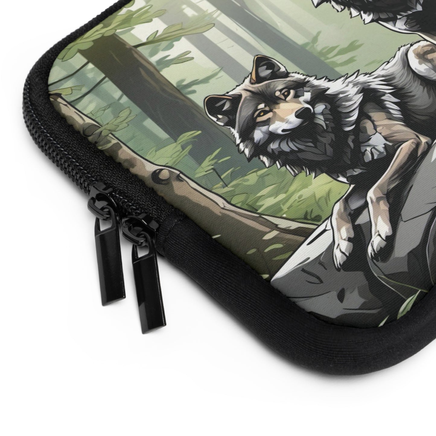 Wolf Pack Laptop Sleeve, Laptop Case, Wildlife Sleeve, Forest Animal Laptop Bag, Gift for Nature Lovers, Eco-Friendly Tech Sleeve