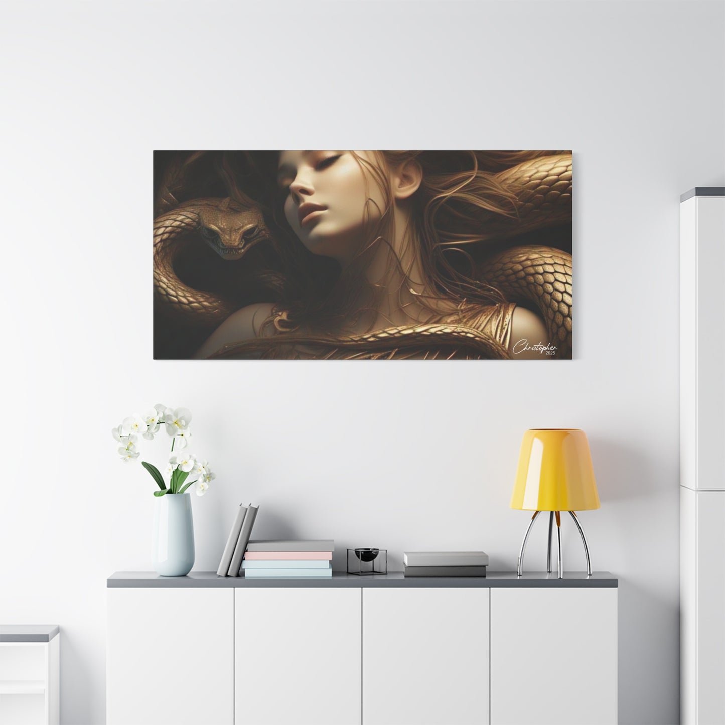 Goddess of Serpents Canvas Art - Stretched Matte Wall Decor