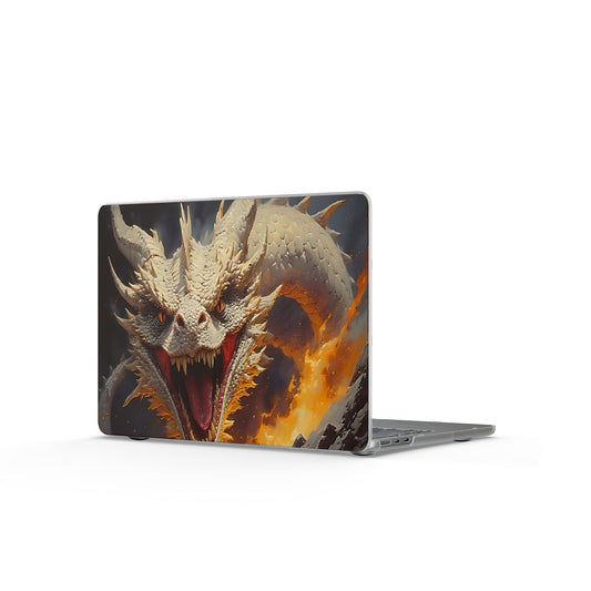 Dragon Fire Matte MacBook Case — White Dragon Laptop Skin