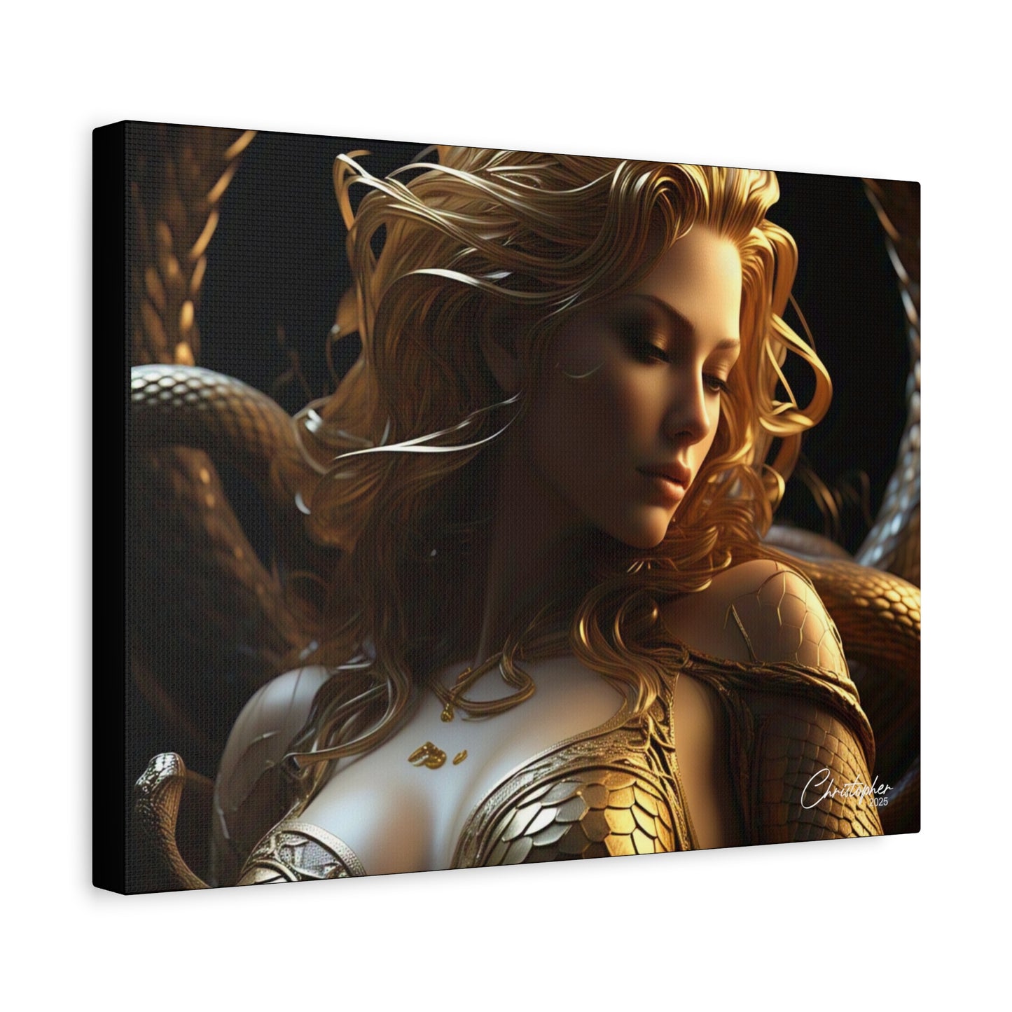 Fantasy Art Canvas Print - Serpent Goddess Home Decor