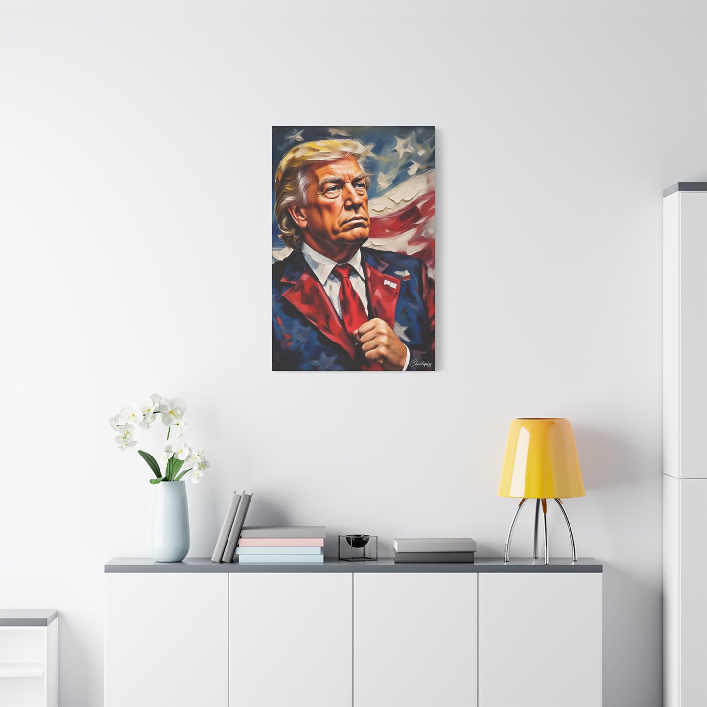 Patriotic Canvas Art, Stretched Wall Decor, Home Office, Gifts for Republicans, Political Enthusiasts, Americana Artwork