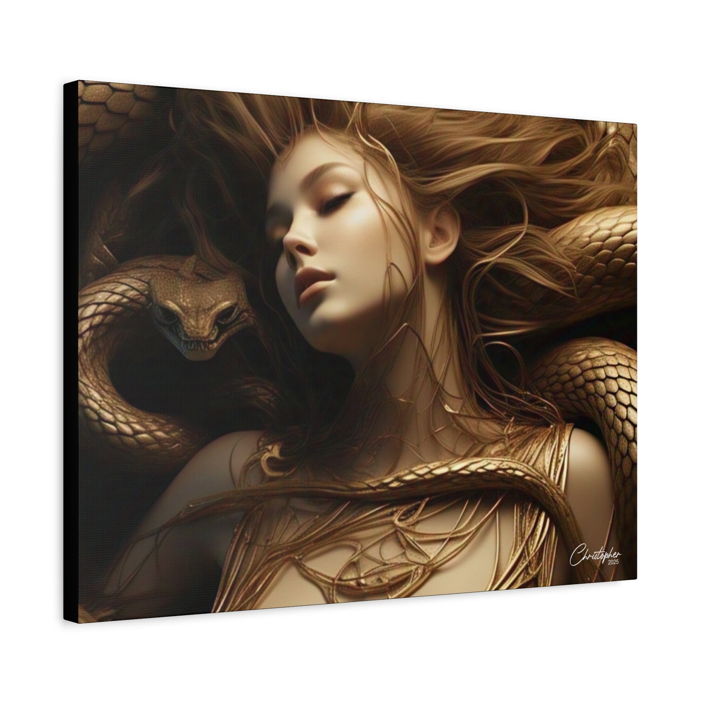 Goddess of Serpents Canvas Art - Stretched Matte Wall Decor