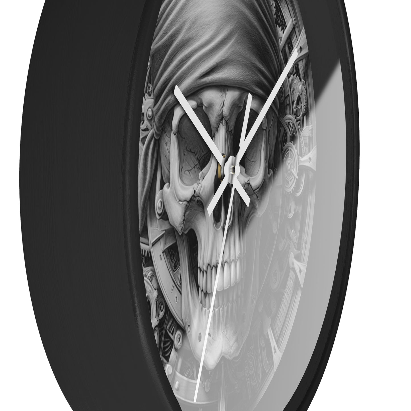 Gothic Skull Wall Clock, Steampunk Home Decor, Unique Gift for Him, Halloween Decoration, Pirate Theme Wall Art