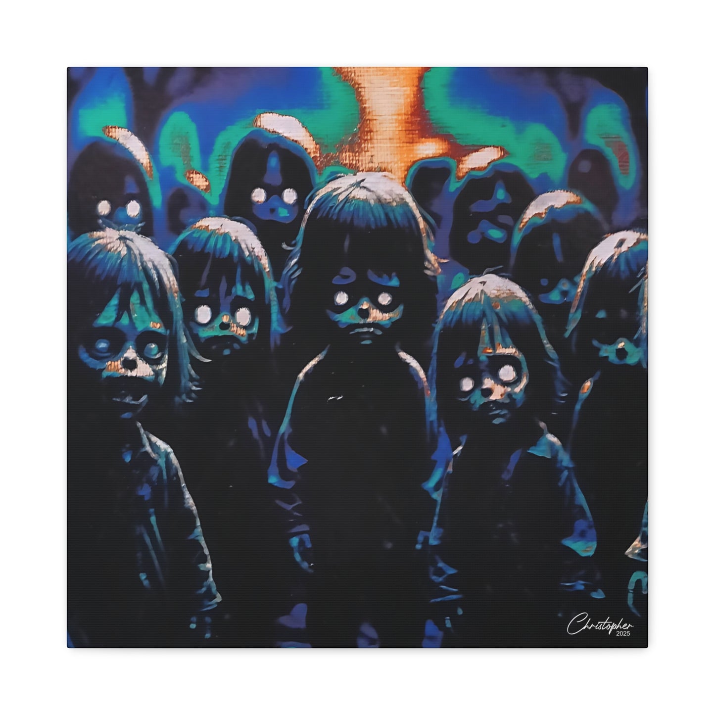 Original Laser Engraved Art, Full Wrapped Edges, Matte Canvas, Stretched, 1.25"