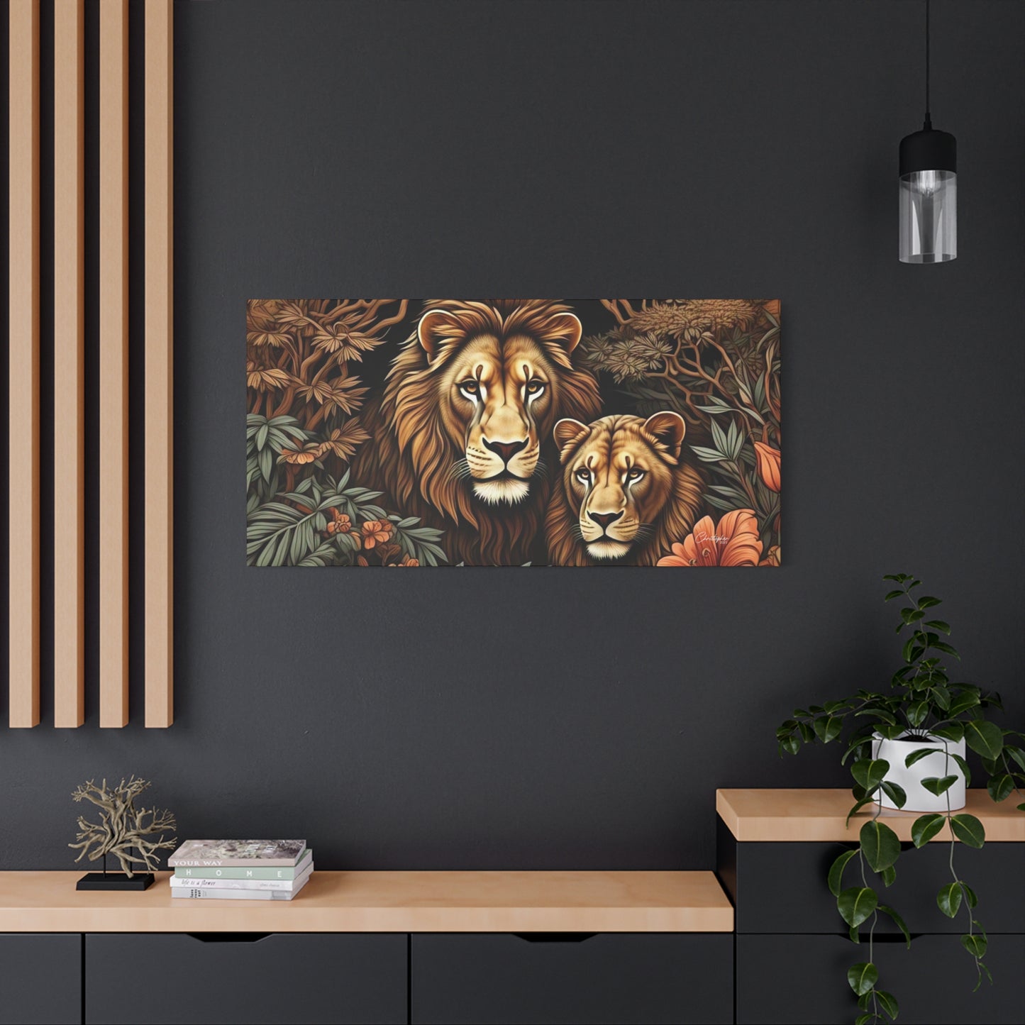 Majestic Lion Family Canvas Wall Art, Animal Lovers Decor, Wildlife Home Accent, Gift for Nature Enthusiasts, Meaningful Family Art