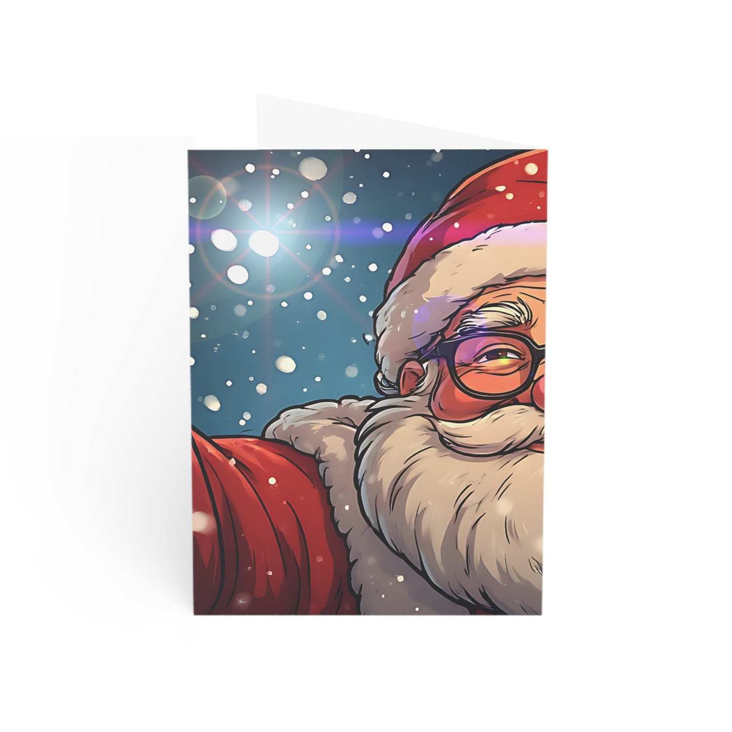 Festive Santa (Christmas Selfies) Greeting Cards  made in Christmas Valley- 1, 10, 30, or 50 Pack