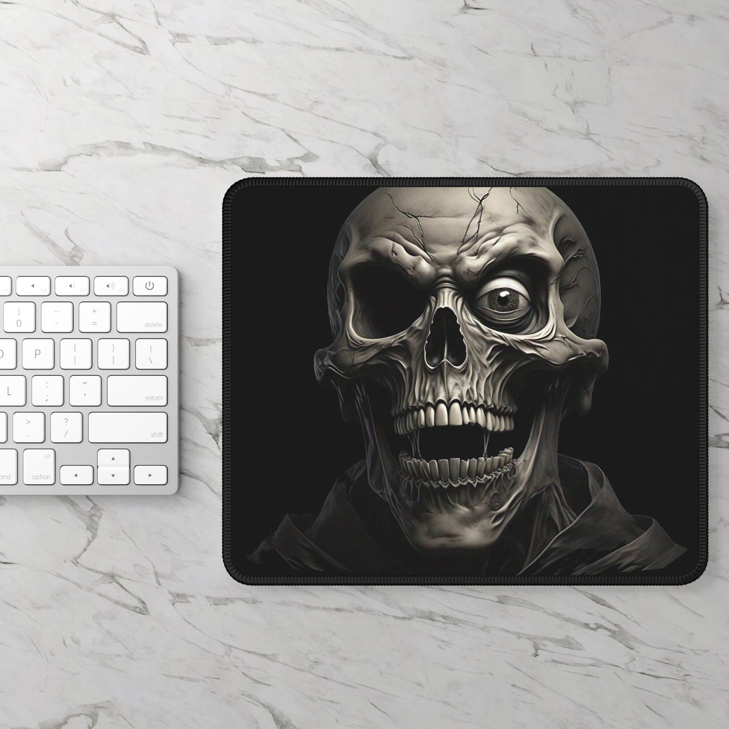 Skull Gaming Mouse Pad - Unique Desk Decor for Gamers, Halloween Gift, Computer Accessories, Spooky Room Decor, Gamer Gift