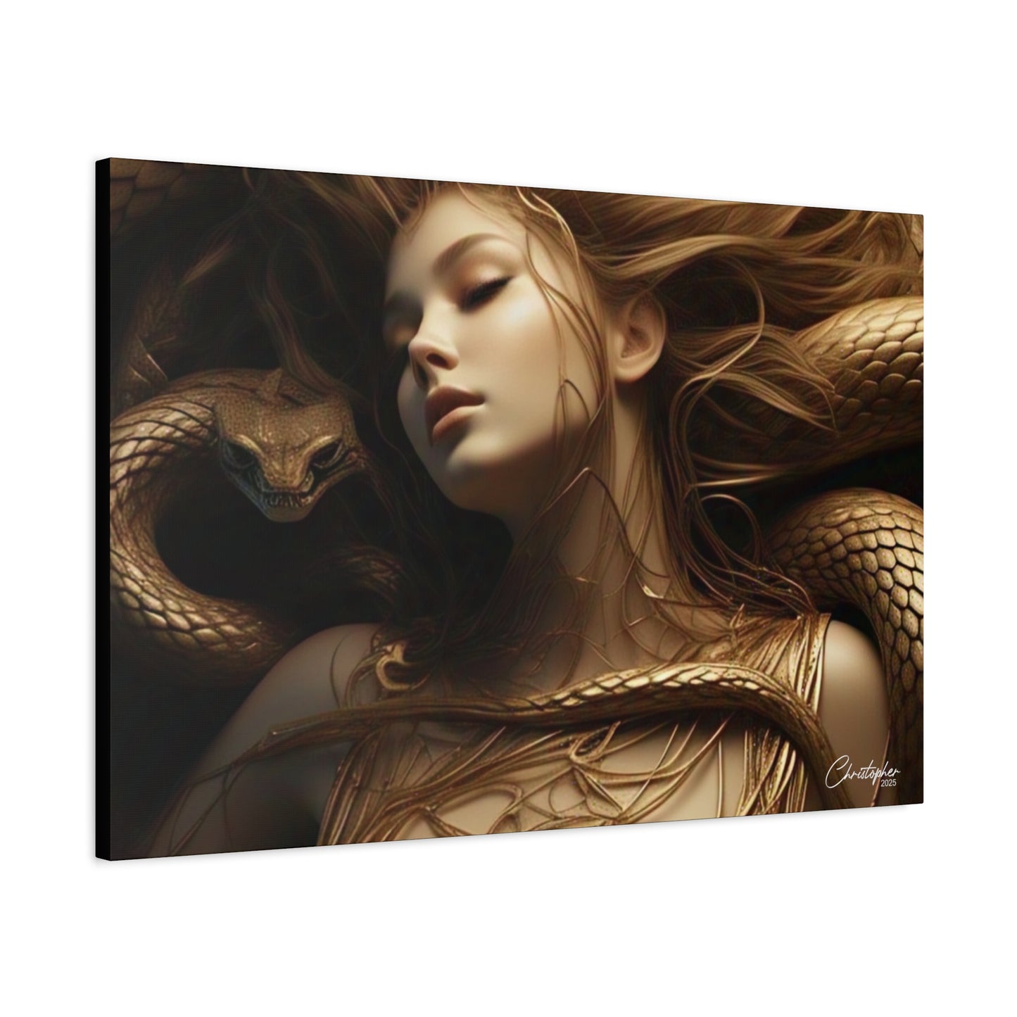 Goddess of Serpents Canvas Art - Stretched Matte Wall Decor