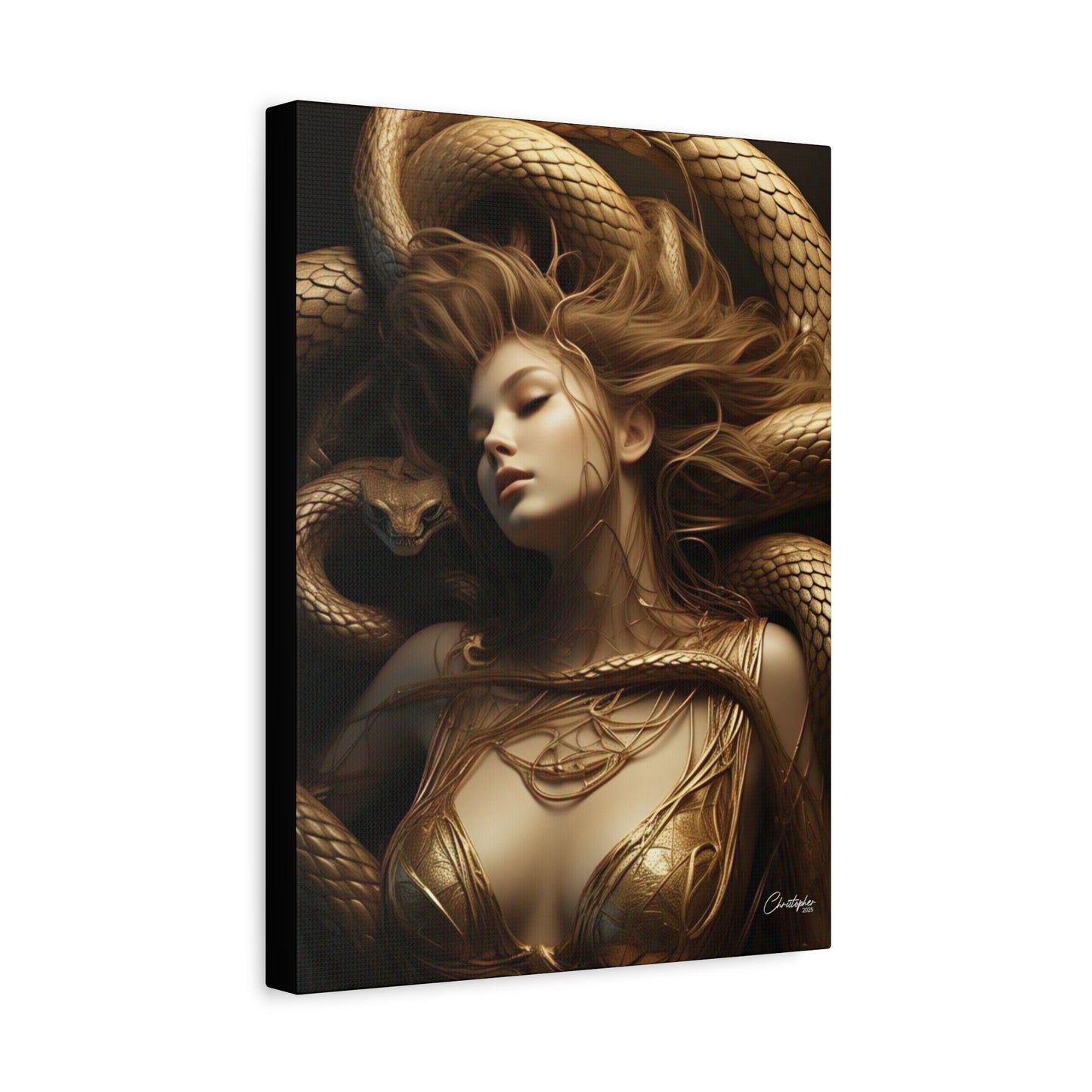 Goddess of Serpents Canvas Art - Stretched Matte Wall Decor