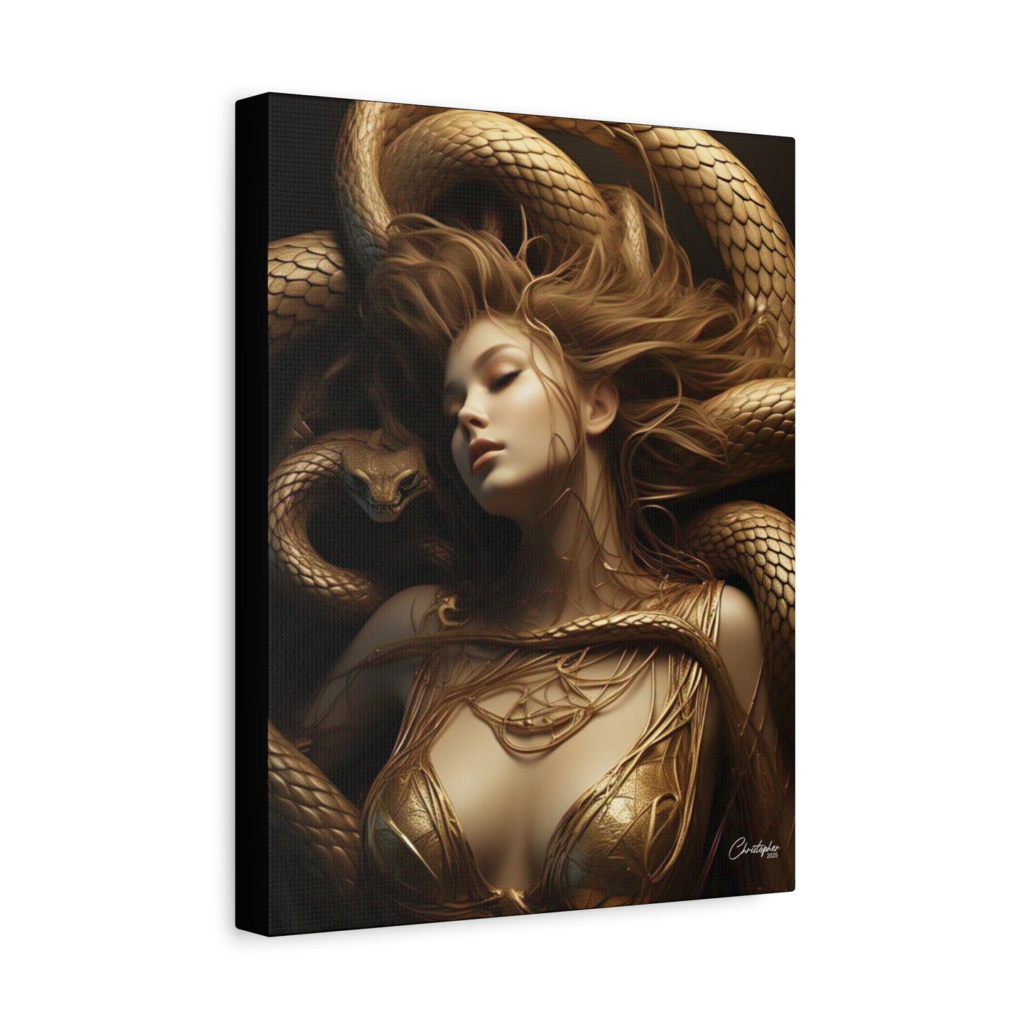 Goddess of Serpents Canvas Art - Stretched Matte Wall Decor