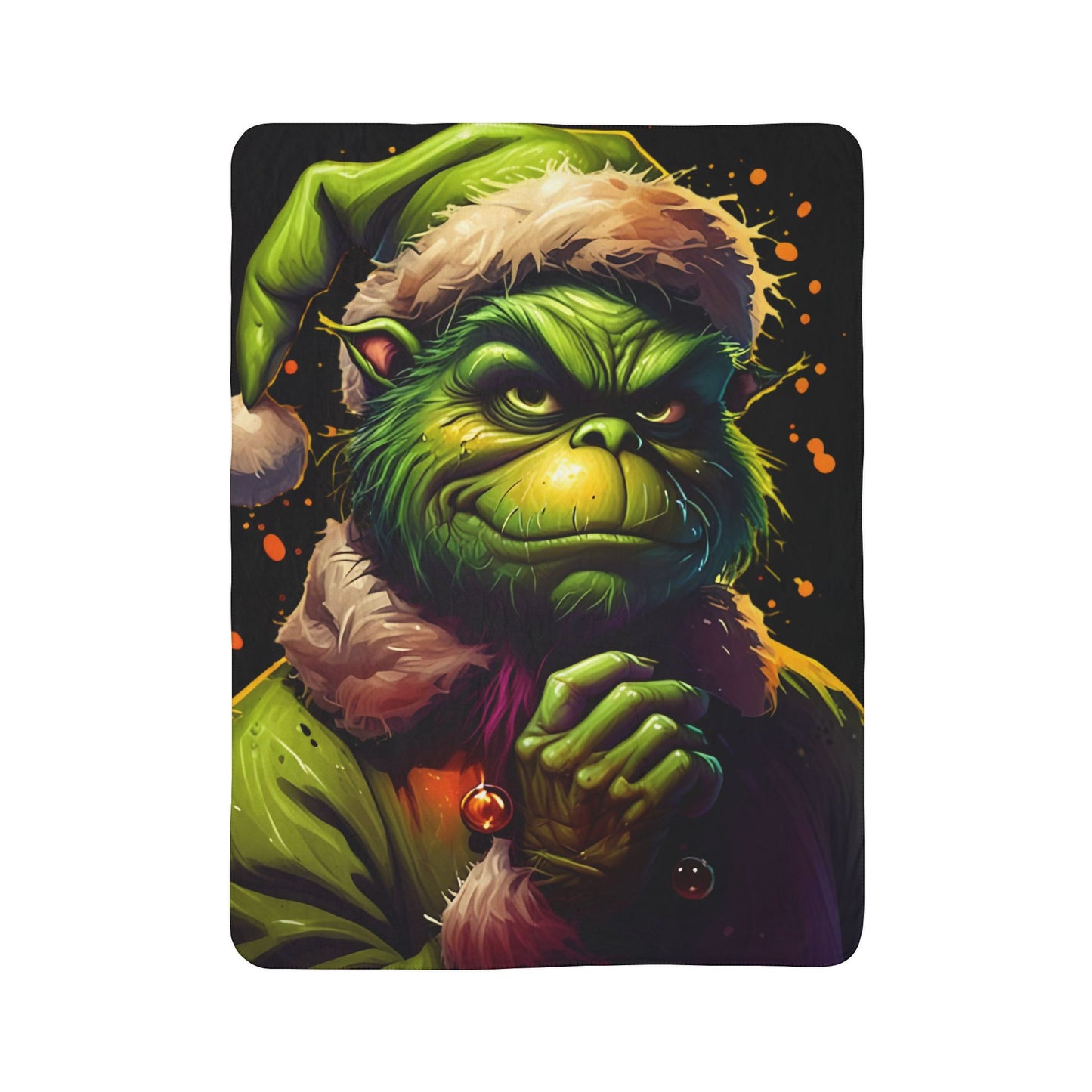 Grinch Christmas Sherpa Blanket — Cozy Holiday Fleece Throw