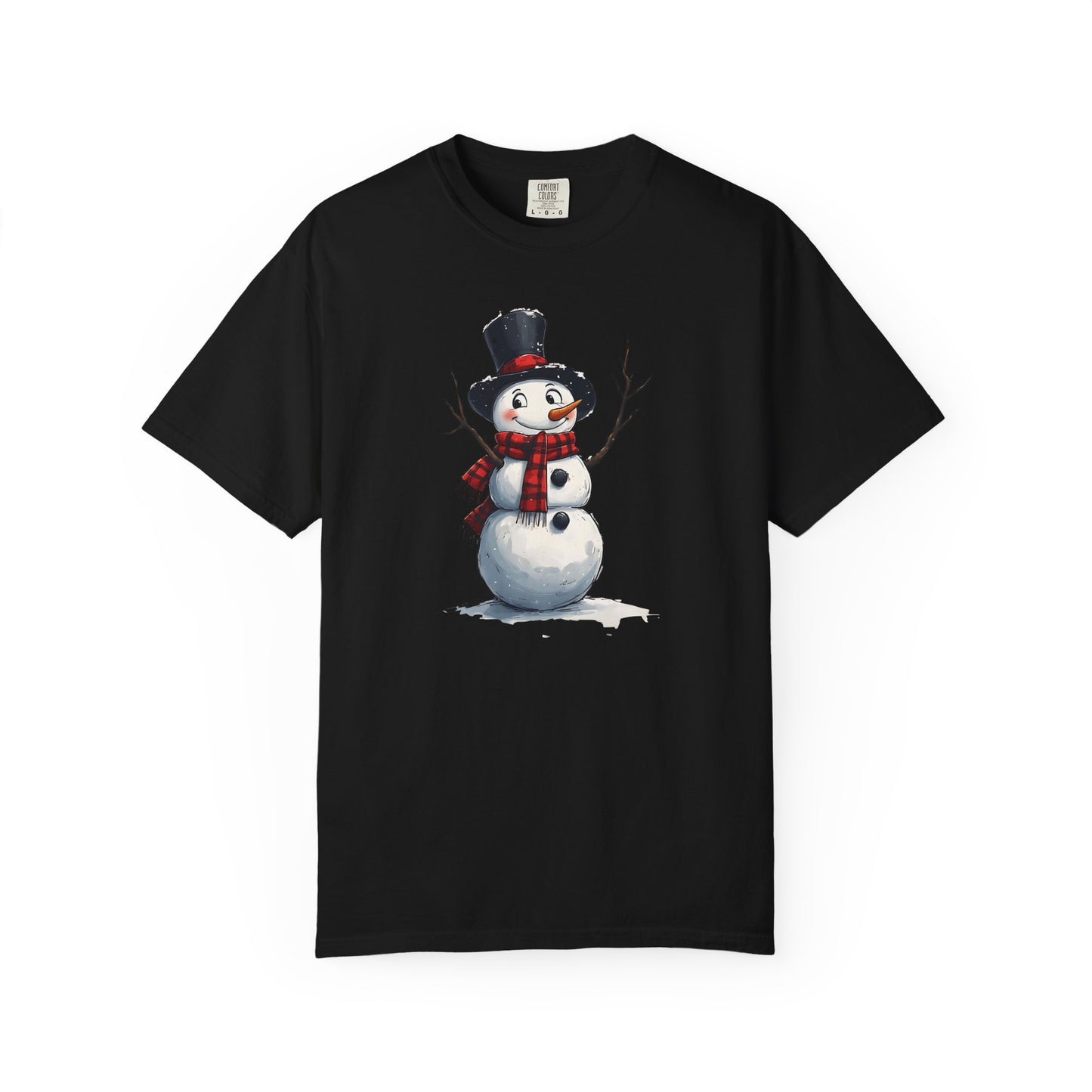 Snowman Tee — Cute Vintage Snowman with Scarf & Top Hat Holiday T-Shirt