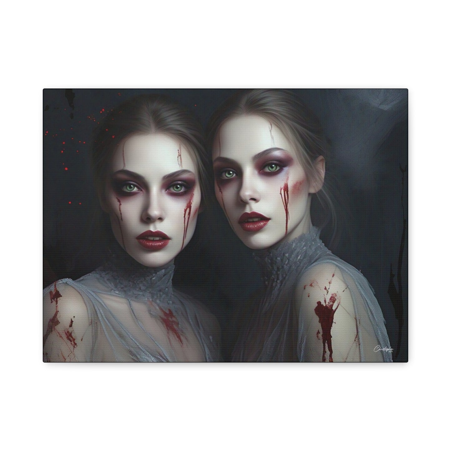 Spooky Art Canvas Print, Matte Canvas, Stretched Wall Decor, Gothic Home Decor, Halloween Art, Unique Gift