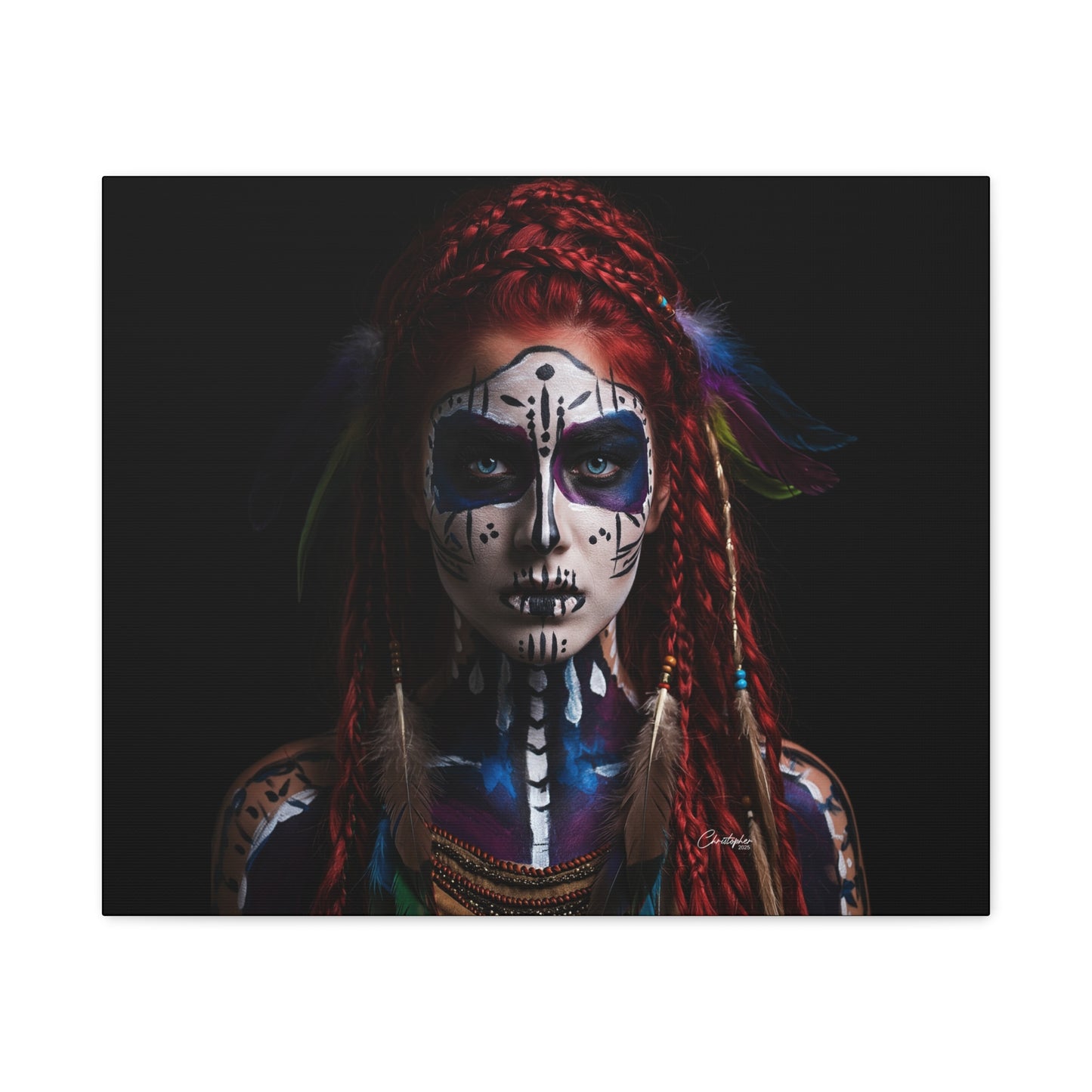 Colorful Tribal Art Canvas Print - Bohemian Home Decor