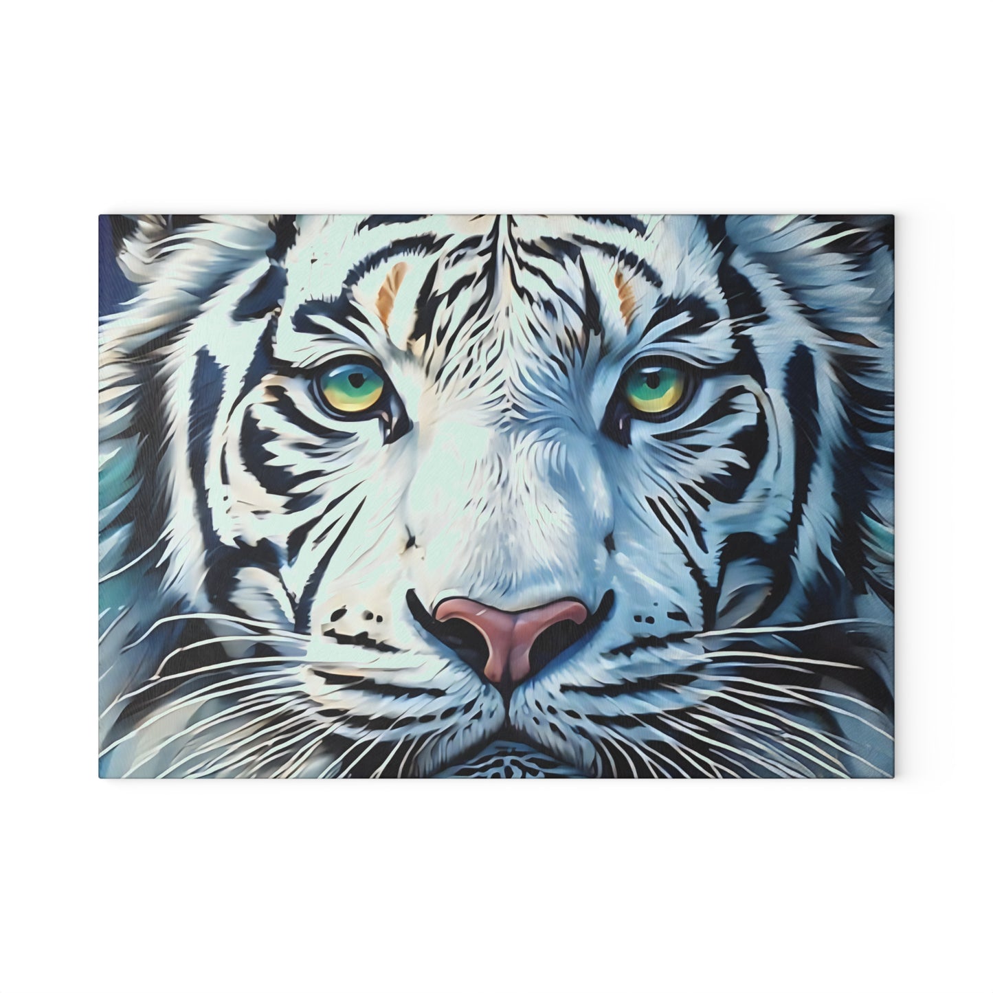 White Tiger Glass Cutting Board – Bold Wildlife Kitchen Art