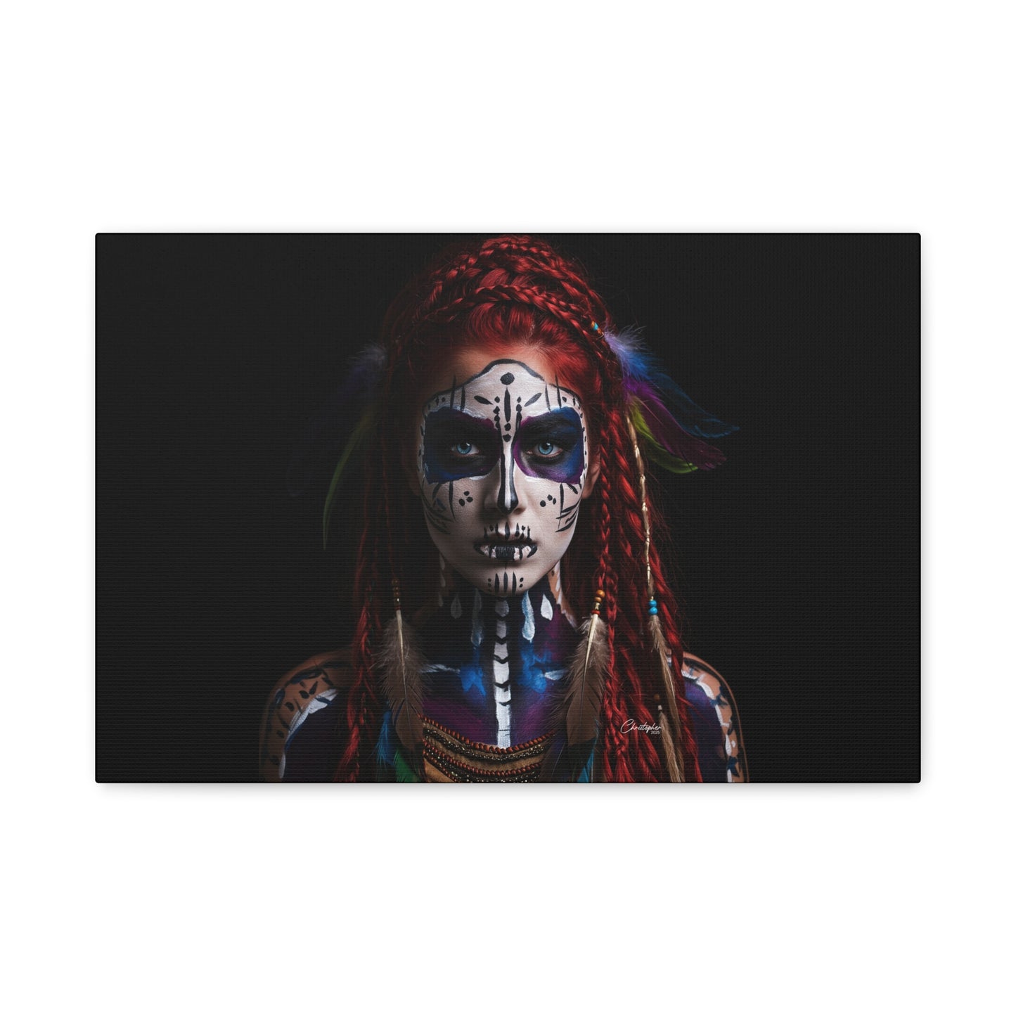 Colorful Tribal Art Canvas Print - Bohemian Home Decor