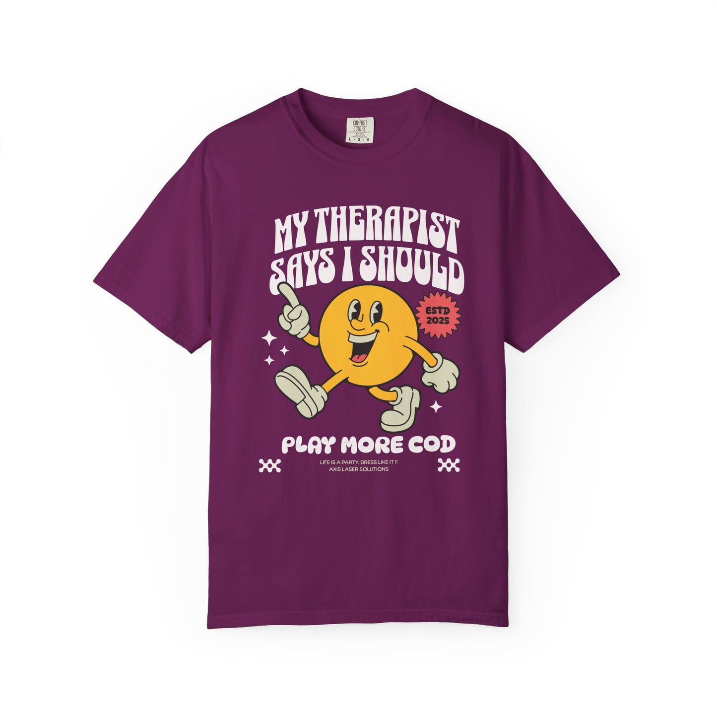 Play More COD T-Shirt, Unisex Garment-Dyed Tee, Gamer Gift, Fun Relaxed Style, Casual Brag Tee, Therapy Humor Shirt