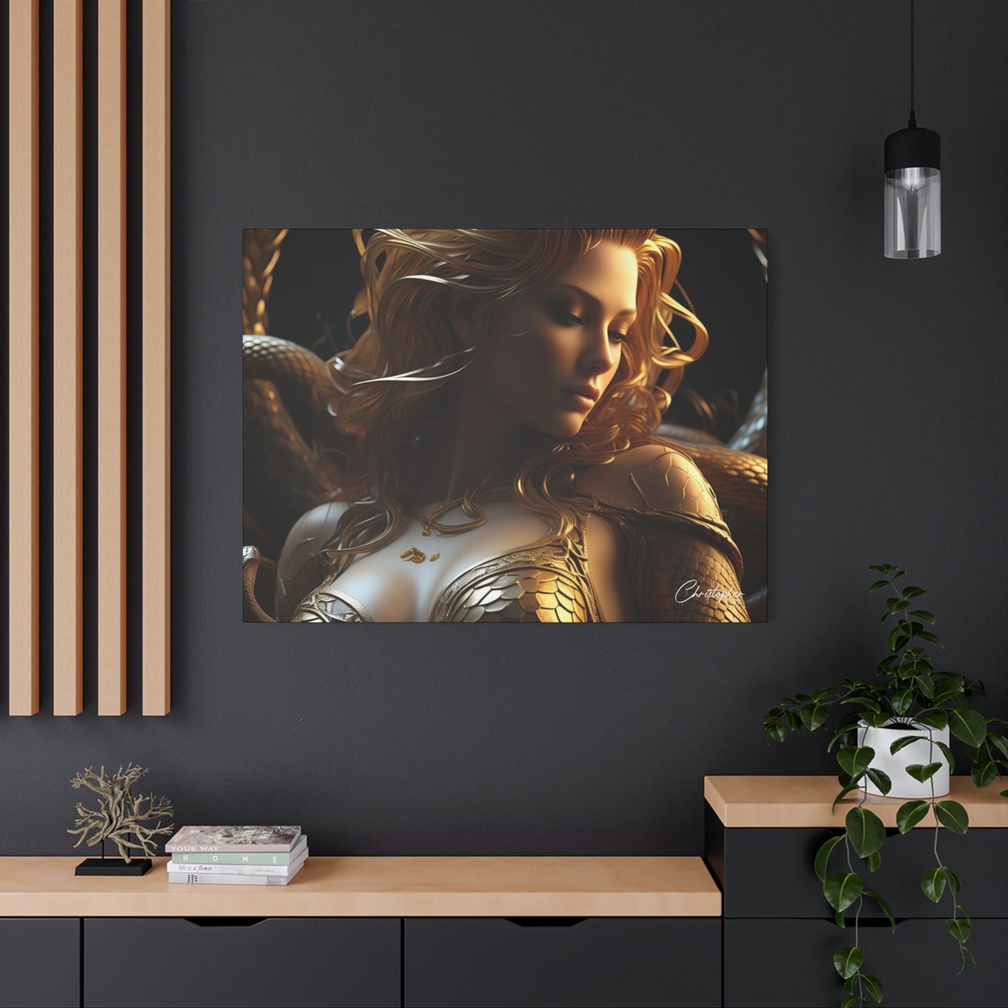 Fantasy Art Canvas Print - Serpent Goddess Home Decor